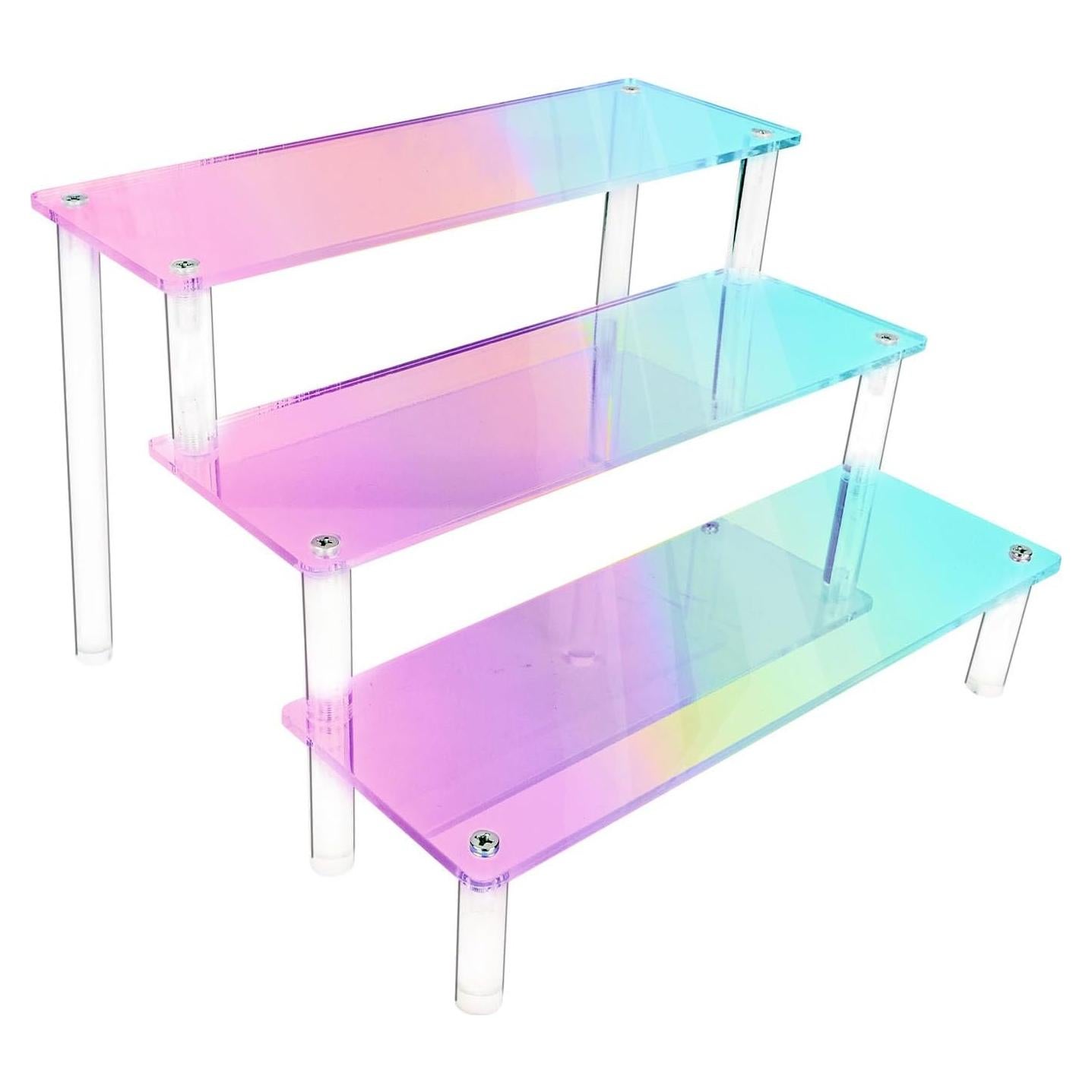 Soporte de Exhibición Acrílico RICIPUSO 3 Niveles Iridiscente 23 cm