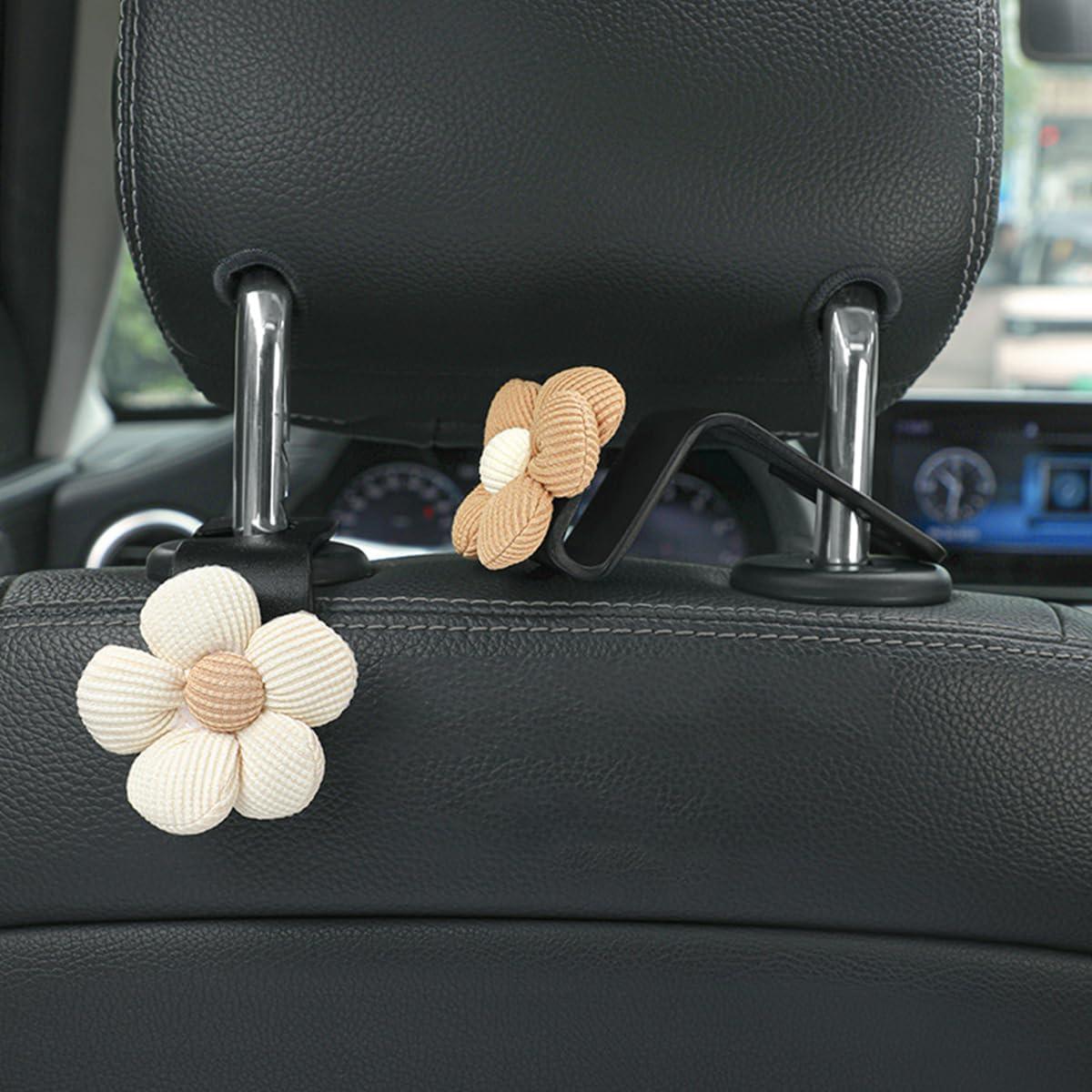 Ganchos para Reposacabezas de Coche KHGUZ - 4 Piezas Beige/Negro