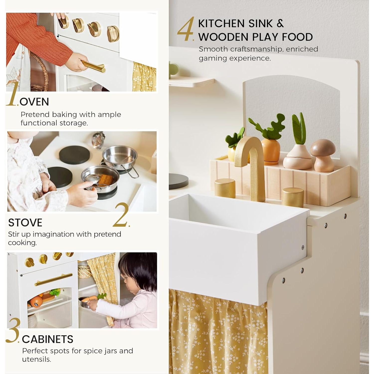 Cocina de Juego Tiny Land para Niños con Accesorios - Madera