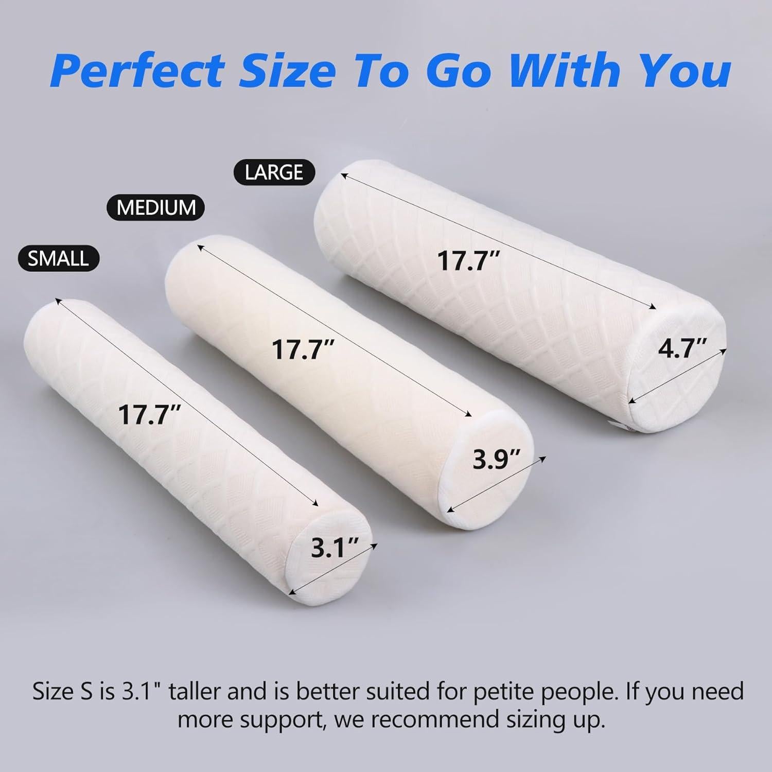 Almohada Cilíndrica Cozyhealth de Espuma Viscoelástica 45x9.9cm