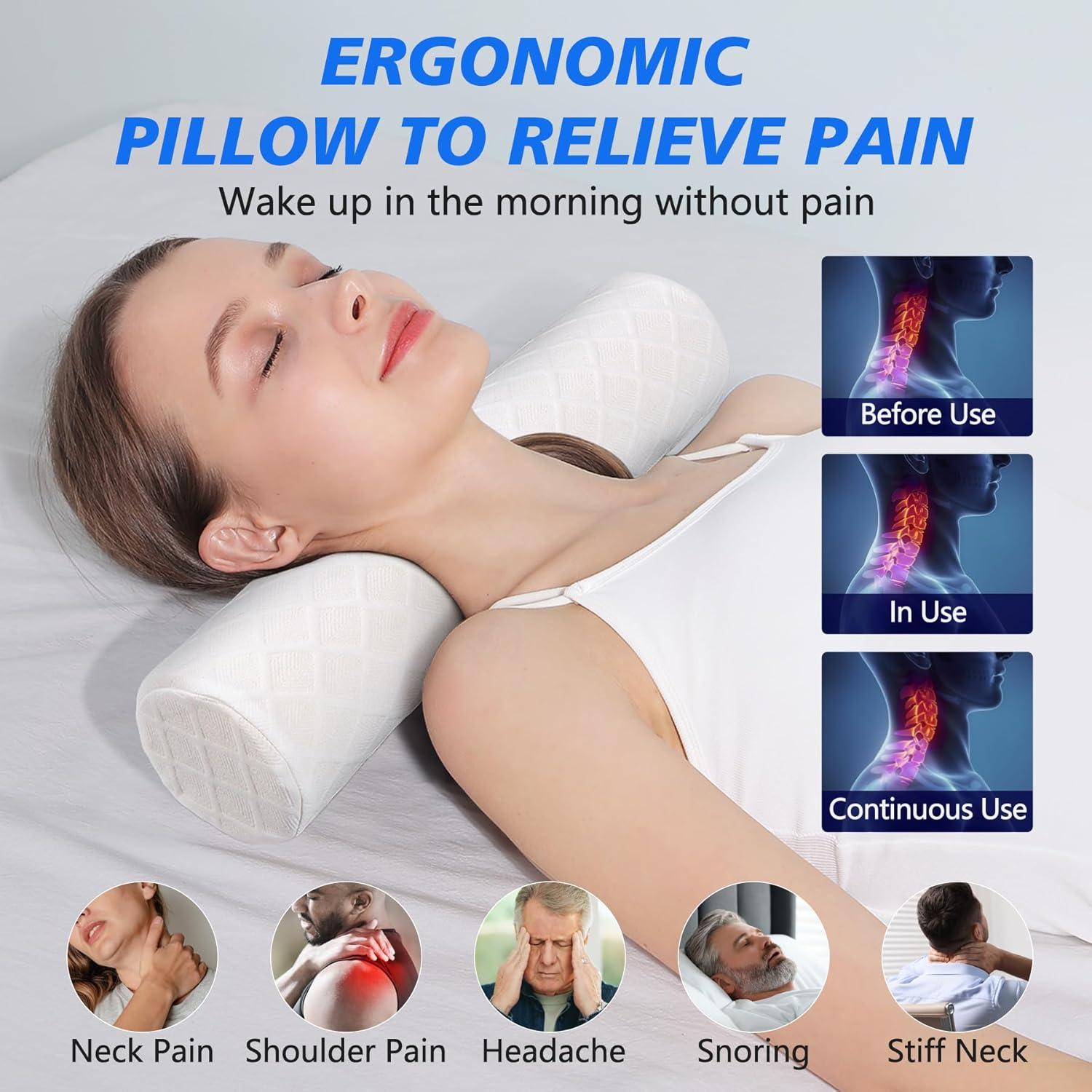 Almohada Cilíndrica Cozyhealth de Espuma Viscoelástica 45x9.9cm