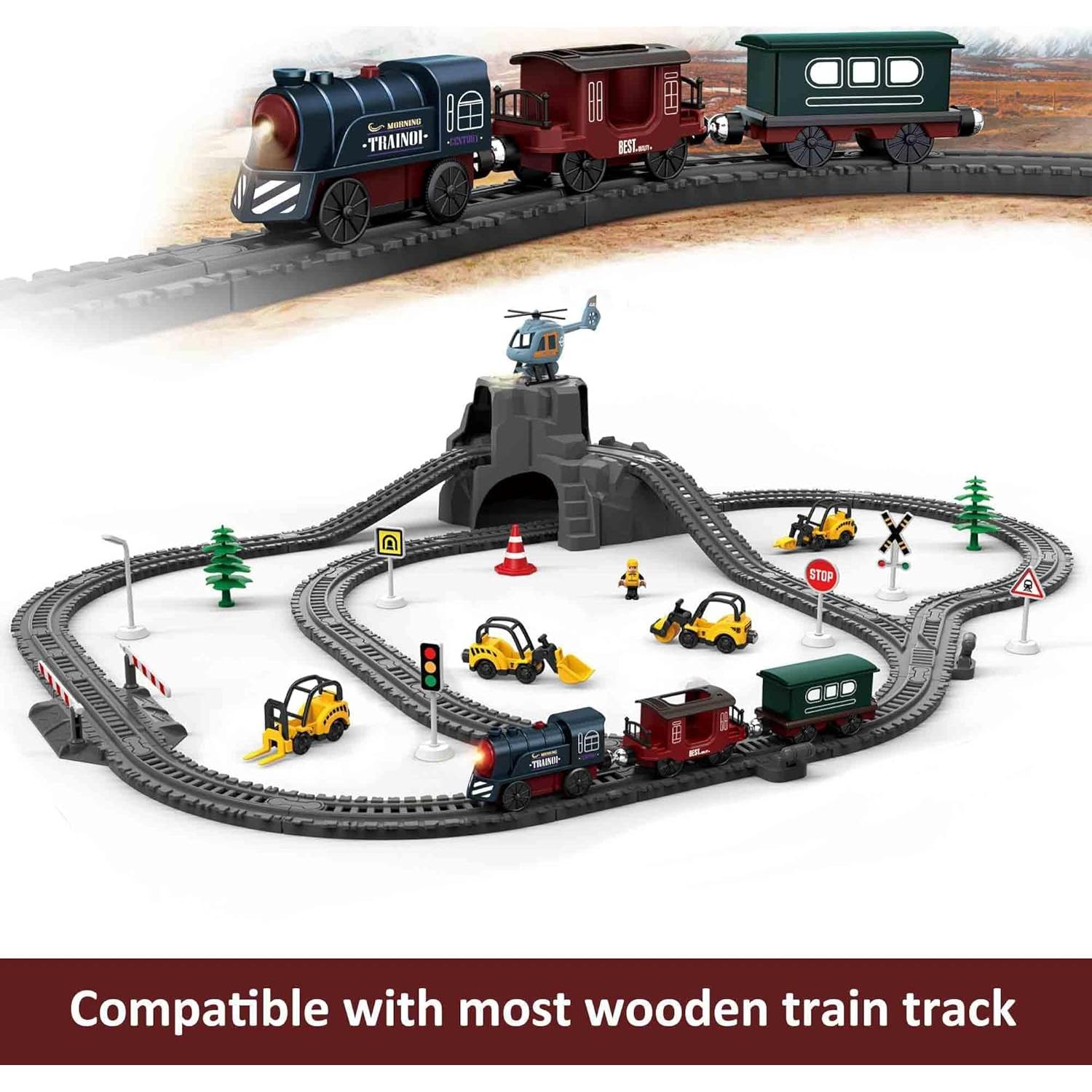 Tren Eléctrico Retro May & Z para Pista de Madera 3 Piezas