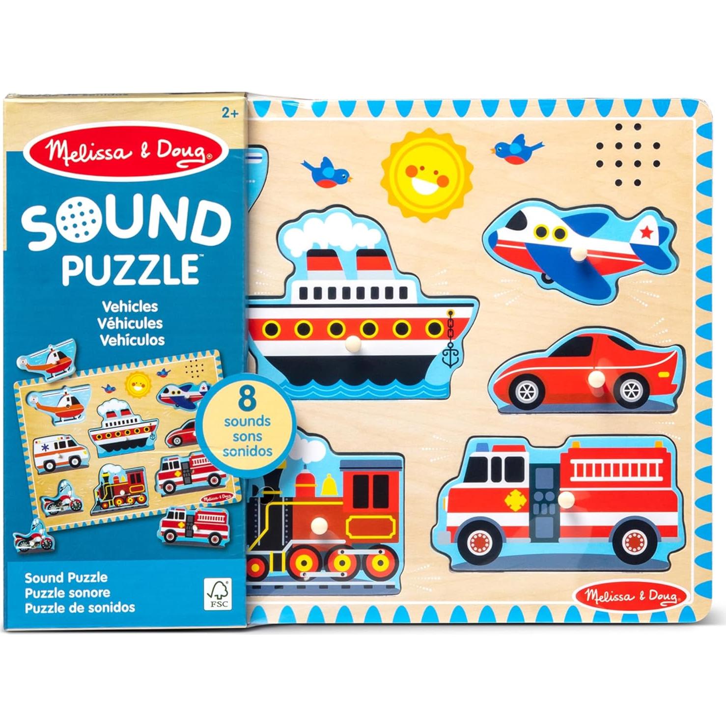 Rompecabezas de Sonido Vehículos Melissa & Doug 8 Piezas
