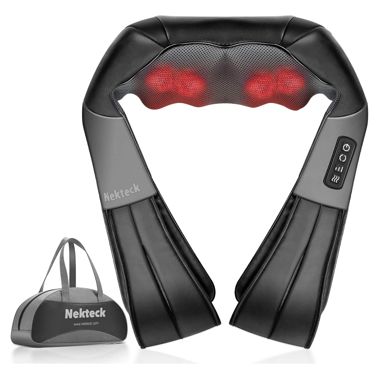 Masajeador Shiatsu Nekteck LMS-801 con Calor y 8 Cabezas