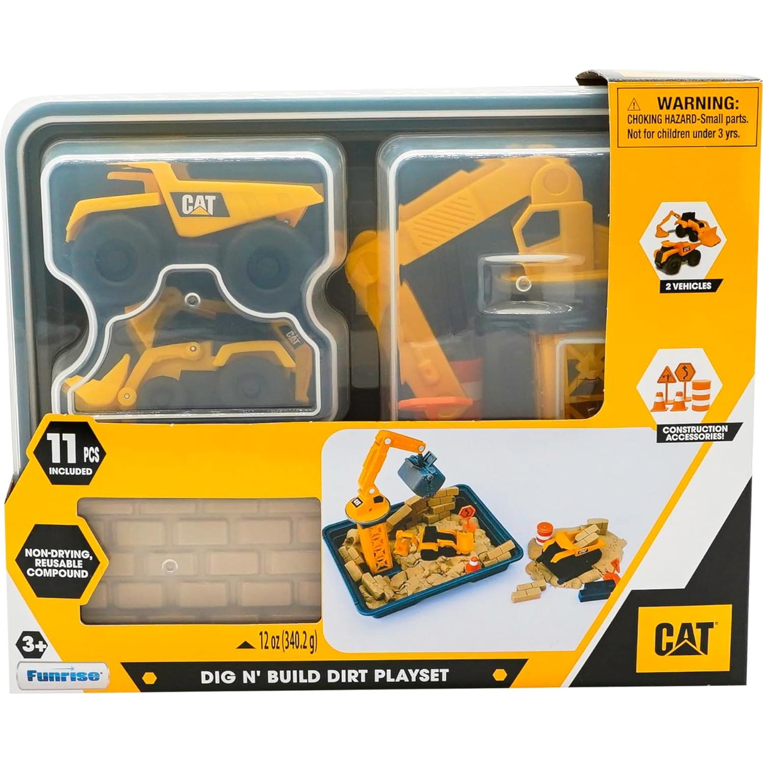 Juego de Construcción CAT Dig N' Build con Tierra y Vehículos