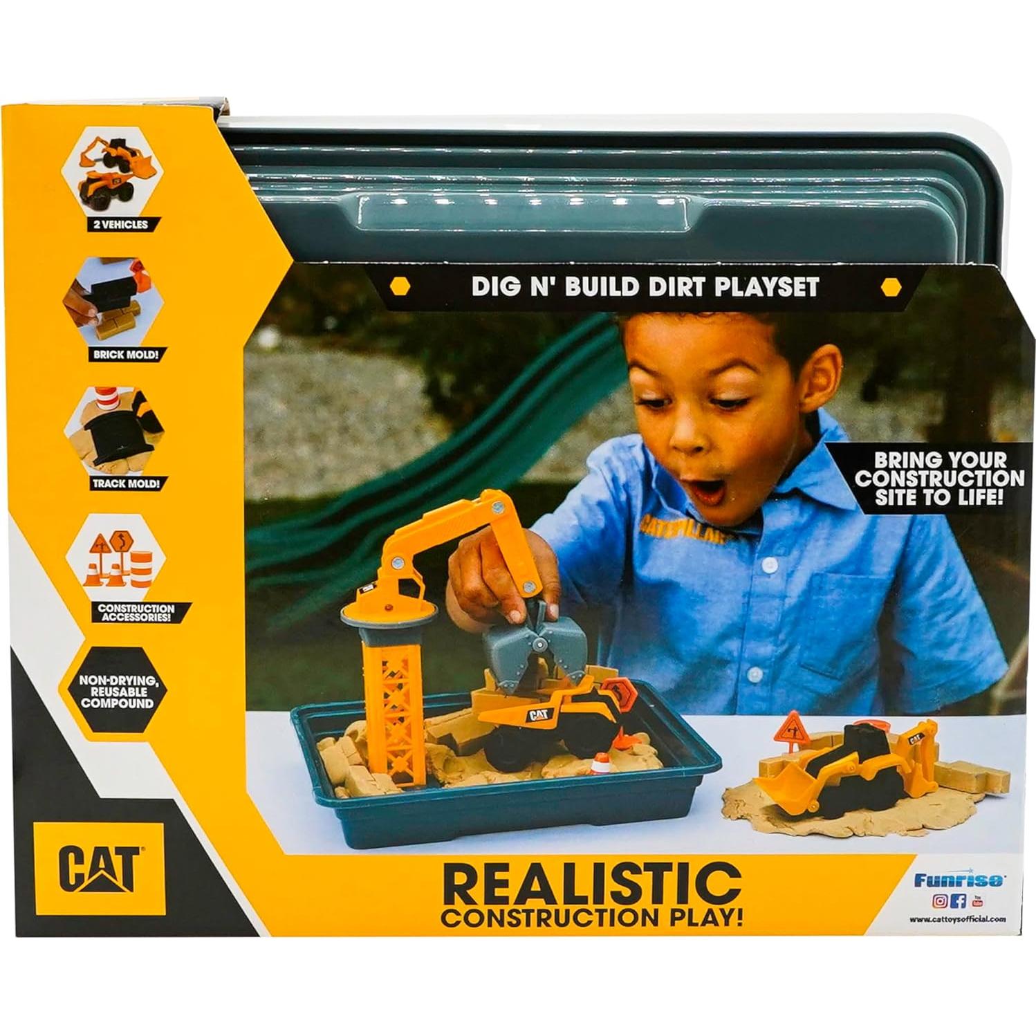 Juego de Construcción CAT Dig N' Build con Tierra y Vehículos