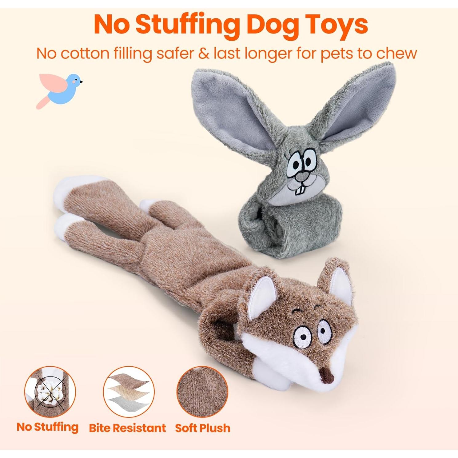 Juguetes para Perros HGB Sin Relleno Conejo y Zorro Rojo 39.88 cm