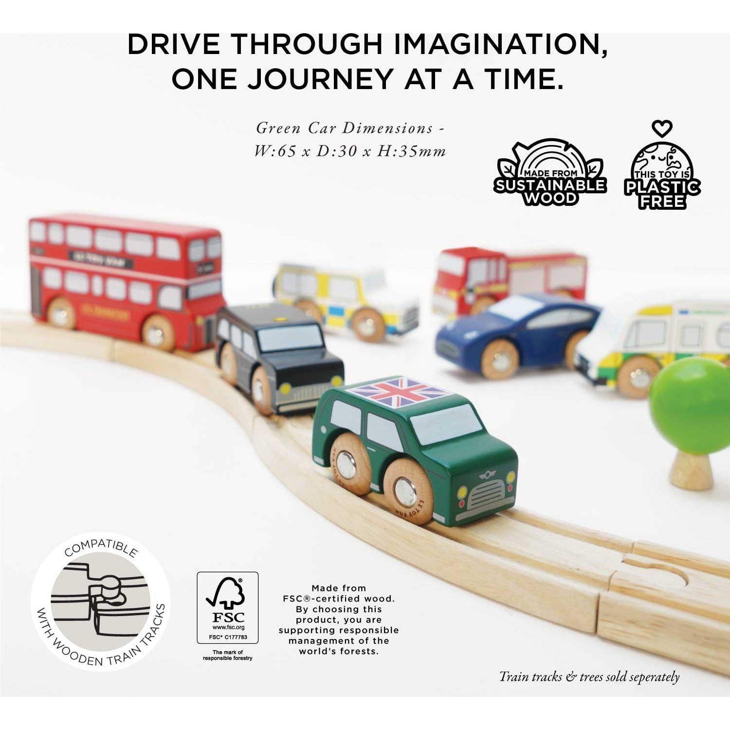 Juego de Coches de Londres Le Toy Van 7 Piezas de Madera