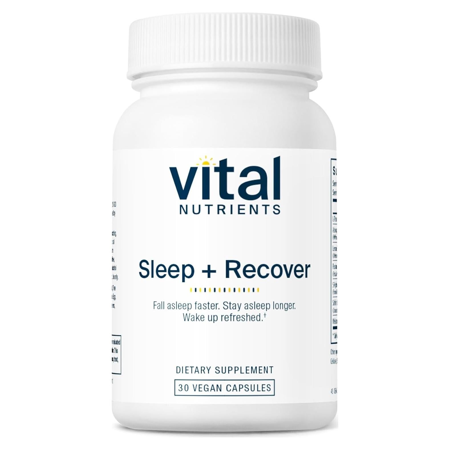 Suplemento Vegano Vital Nutrients Sueño 30 Cápsulas - Melatonina, Ashwagandha