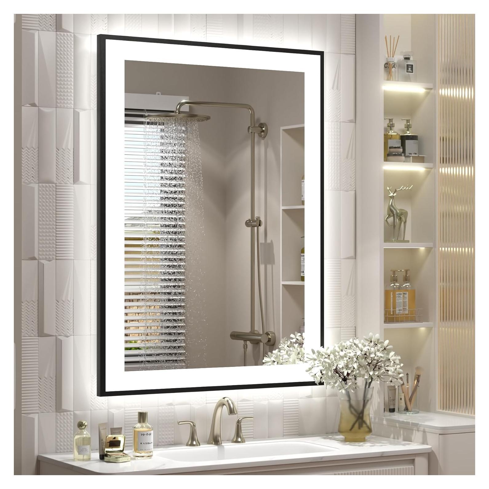 Espejo LED enmarcado CHARMOR 71x52 cm regulable anti-vaho