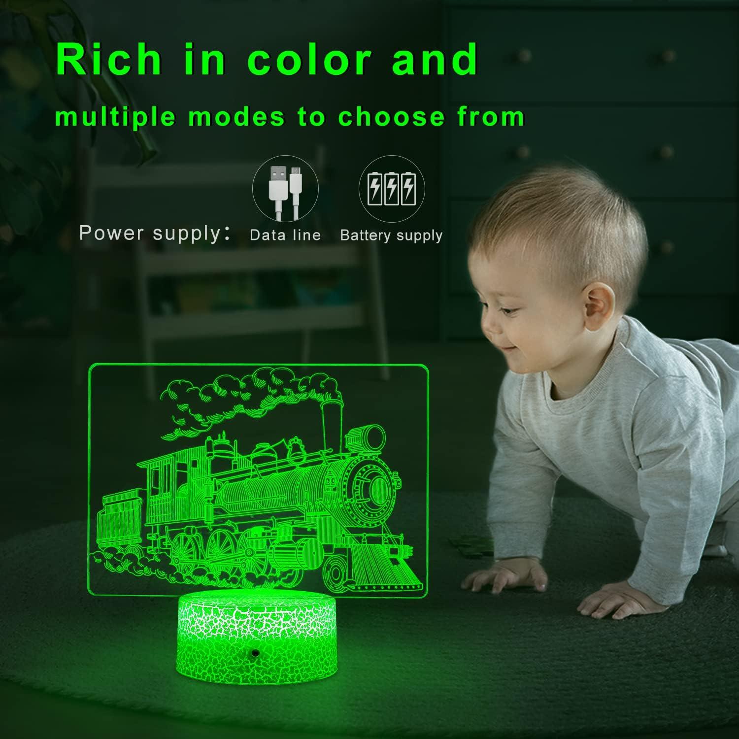 Luz Nocturna de Tren NINE SQUARE EGOU 7 Colores Regulable