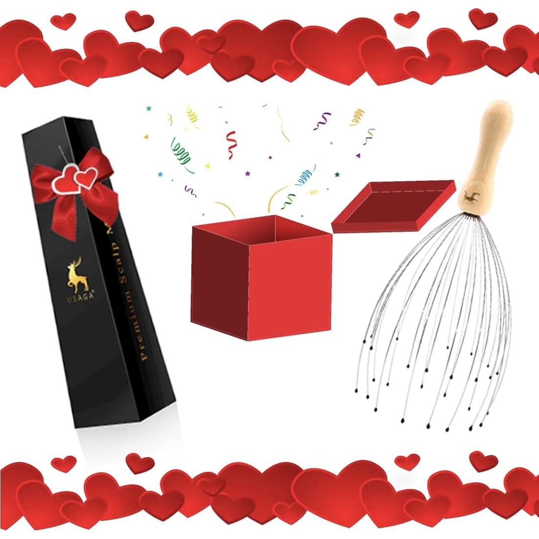 Masajeador de Cabeza USAGA 32 Púas Mango de Madera