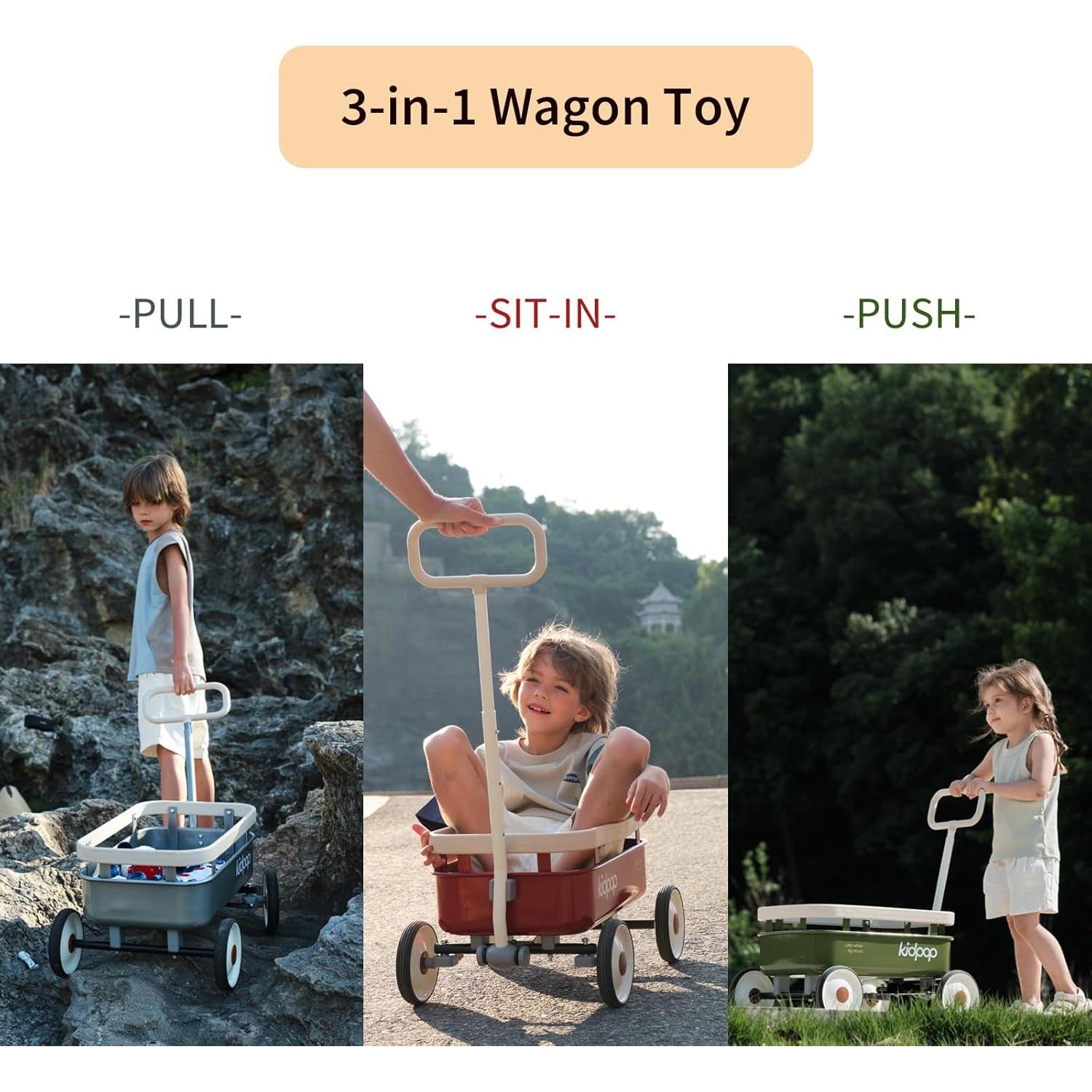 Carro de Arrastre PULA-WILD 3 en 1 para Niños Blanco