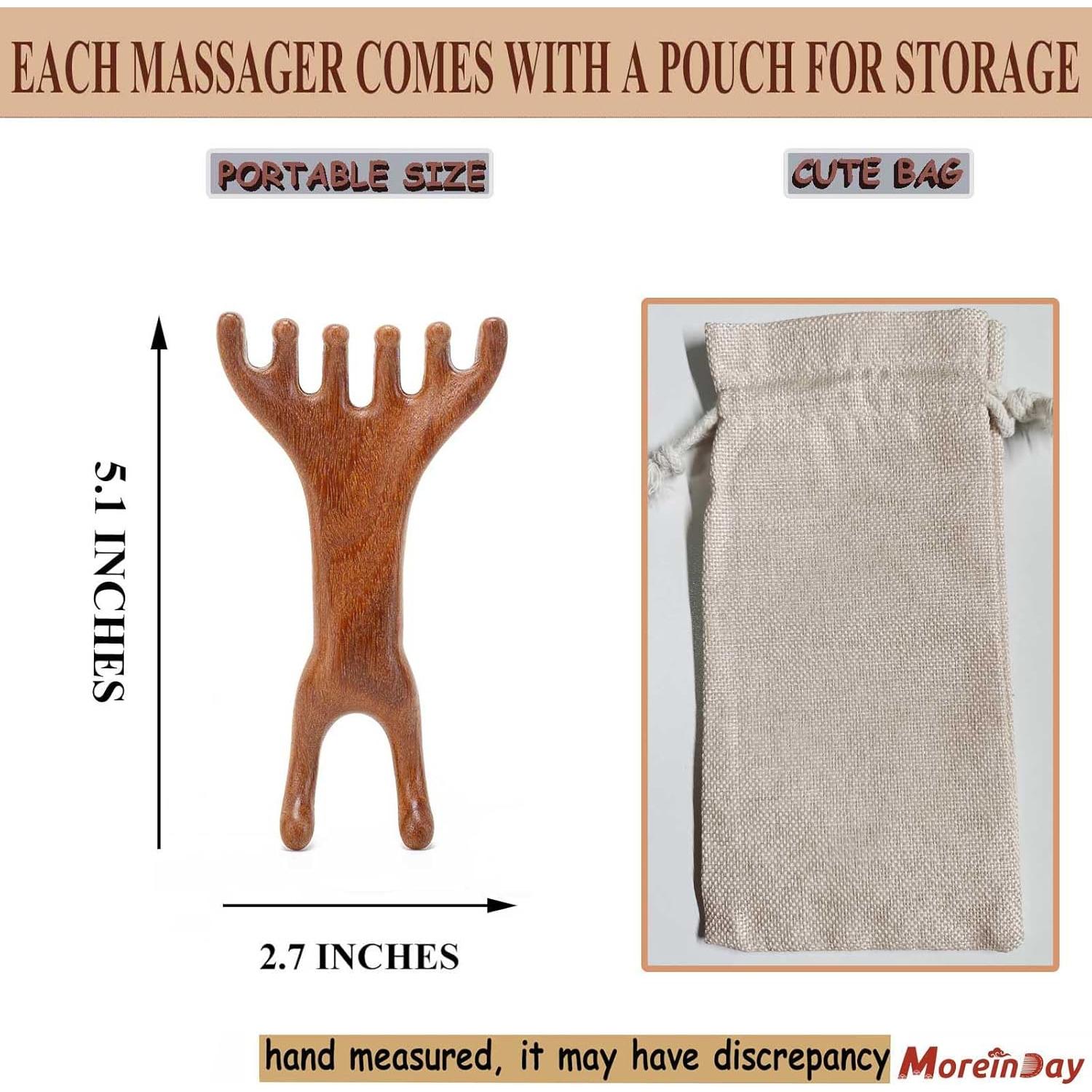 Masajeador de Cabeza de Madera Moreinday para Relajación