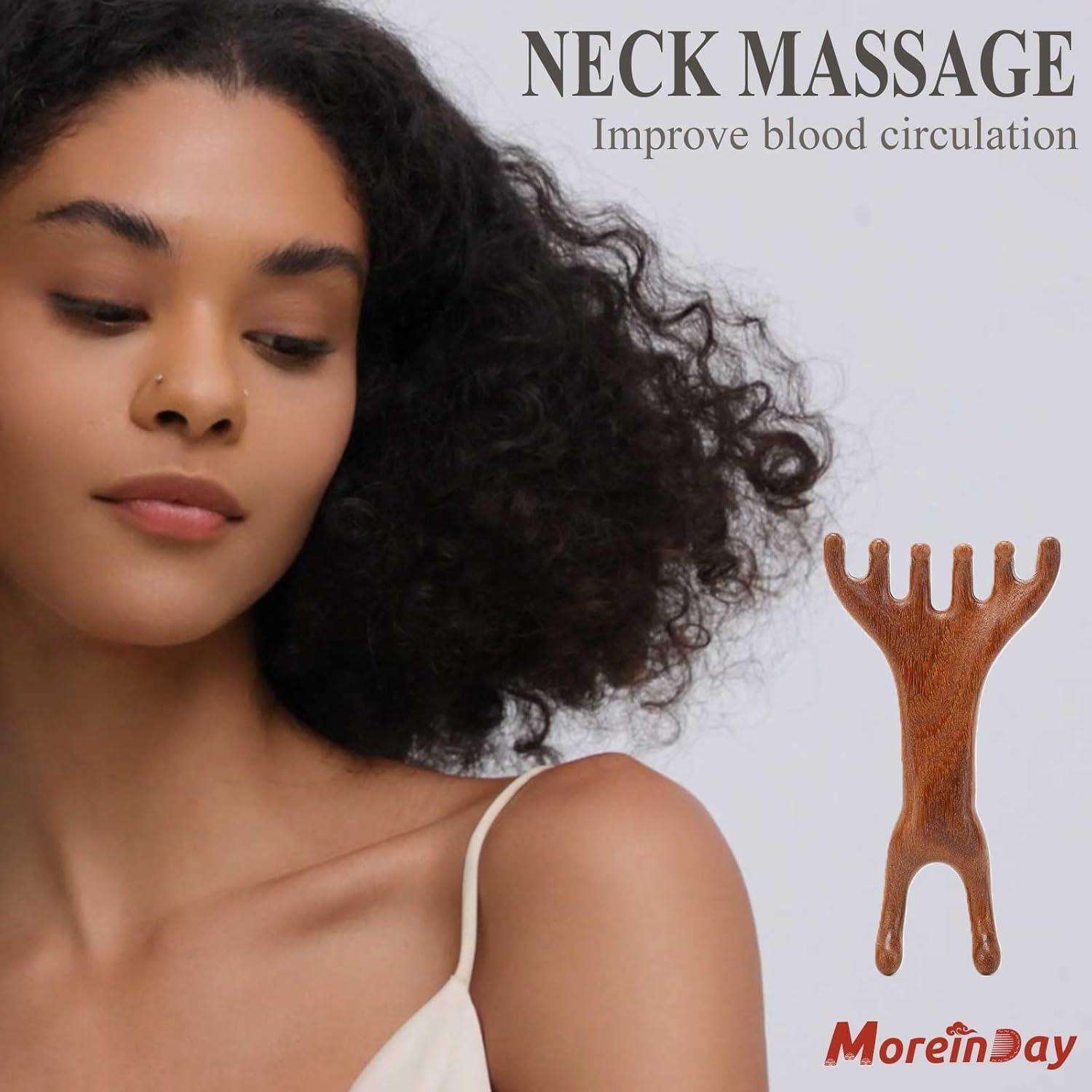 Masajeador de Cabeza de Madera Moreinday para Relajación