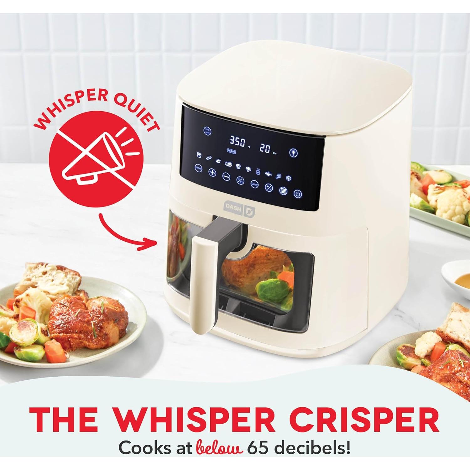 Freidora de Aire Digital DASH 7QT Vista Clara Crema