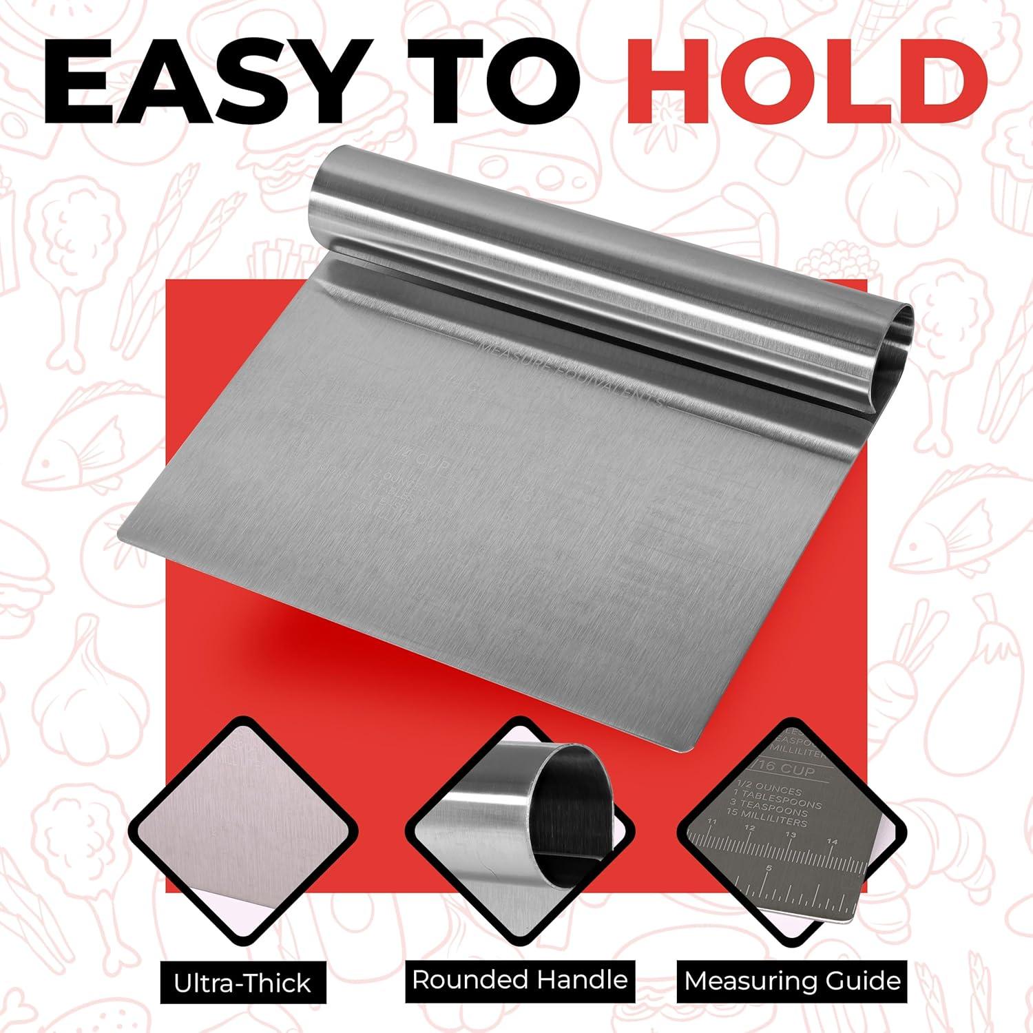 Raspador de Banco RamPro Acero Inoxidable 15.24x10.16cm - Paquete de 2