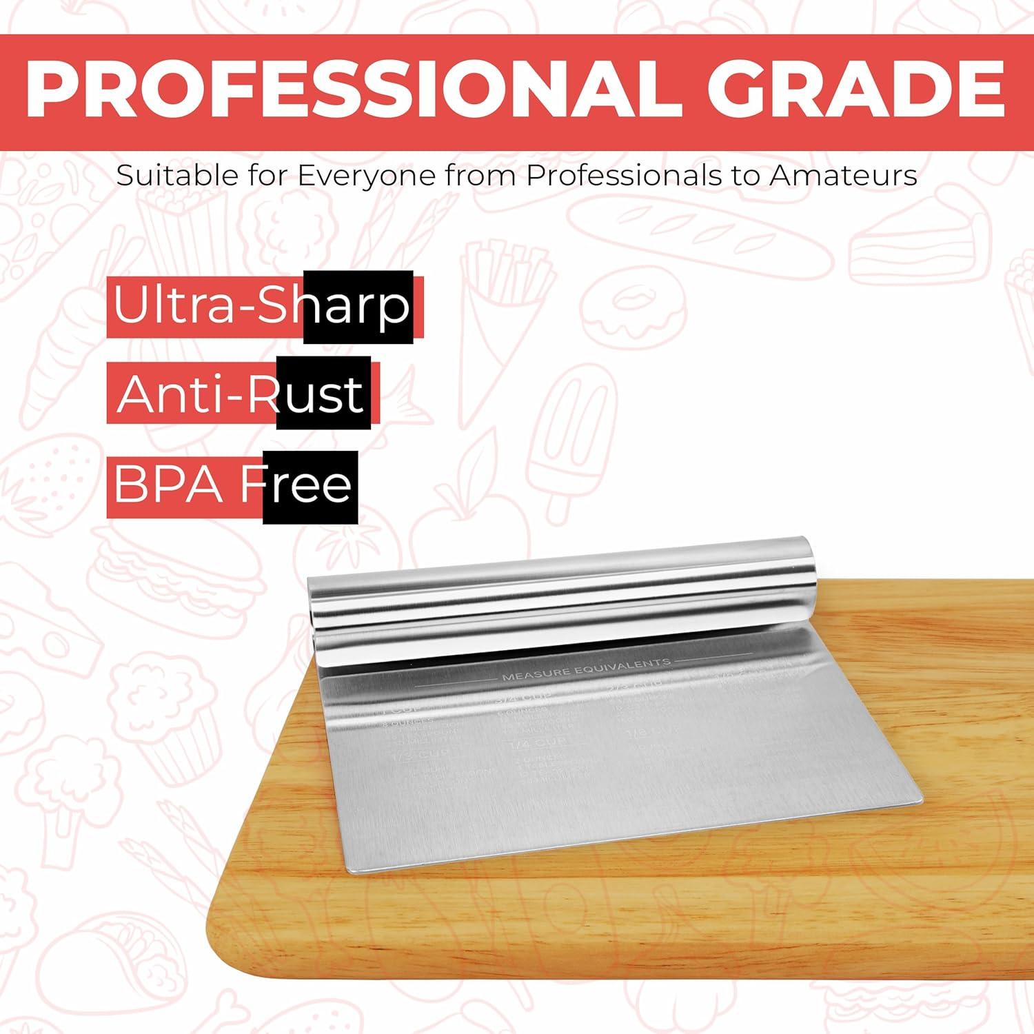 Raspador de Banco RamPro Acero Inoxidable 15.24x10.16cm - Paquete de 2