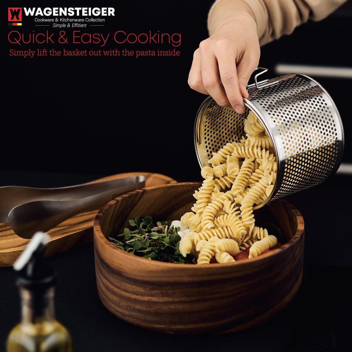 Olla a vapor Wagensteiner 2.3L acero inoxidable con cesta