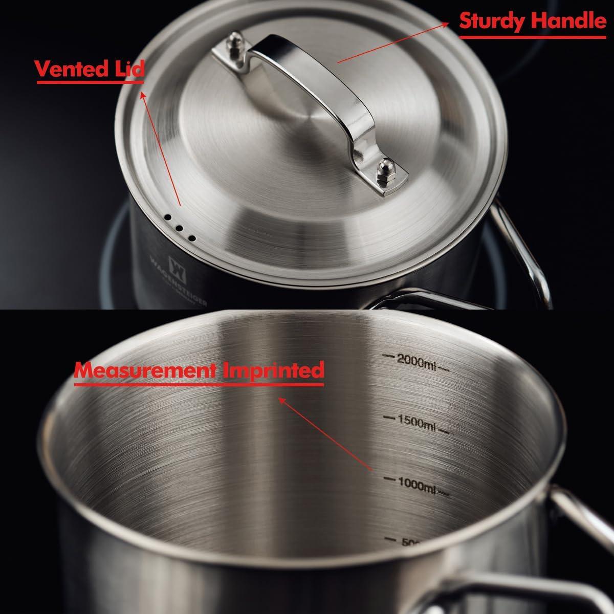 Olla a vapor Wagensteiner 2.3L acero inoxidable con cesta