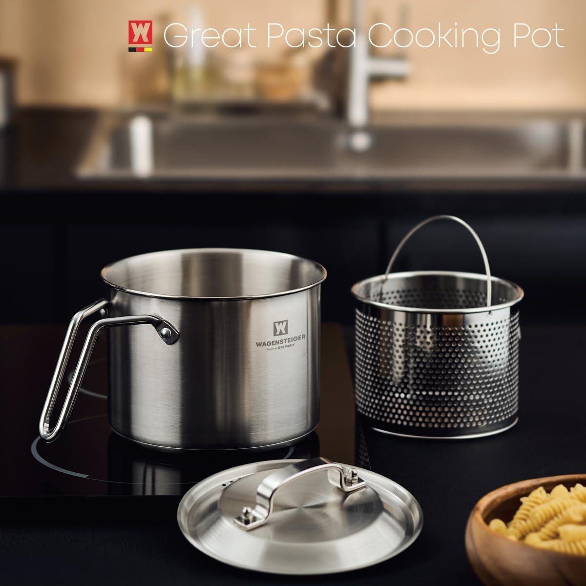 Olla a vapor Wagensteiner 2.3L acero inoxidable con cesta