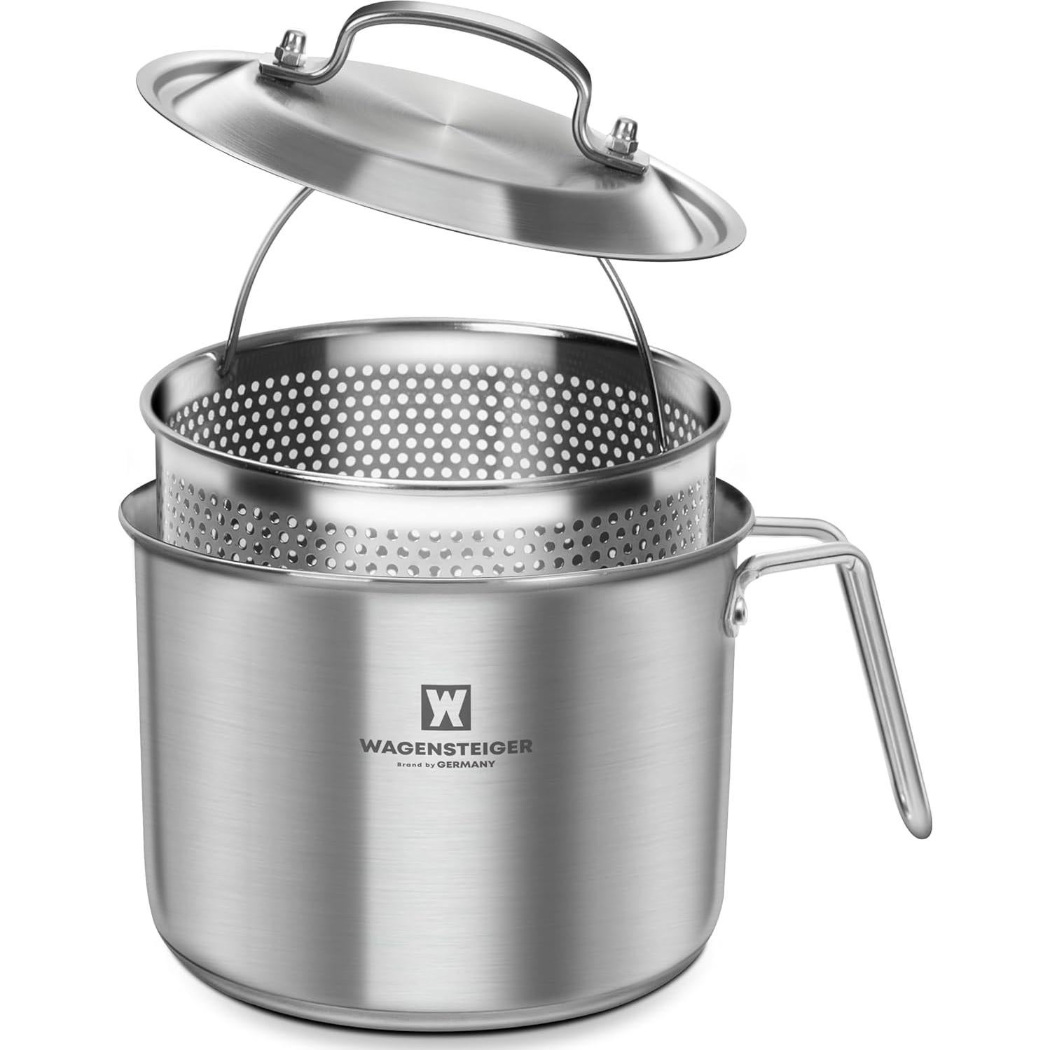 Olla a vapor Wagensteiner 2.3L acero inoxidable con cesta