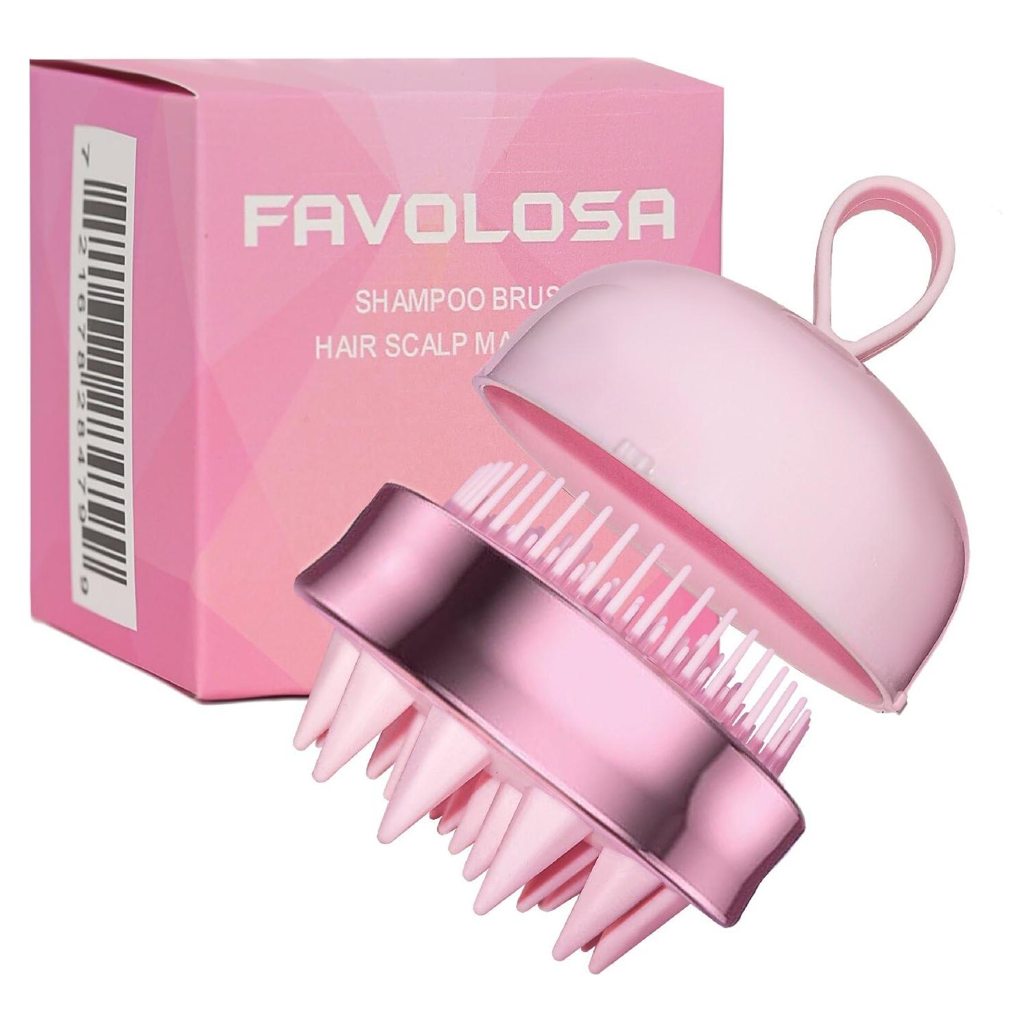 Masajeador de Cuero Cabelludo Favolosa 2 en 1 Rosa