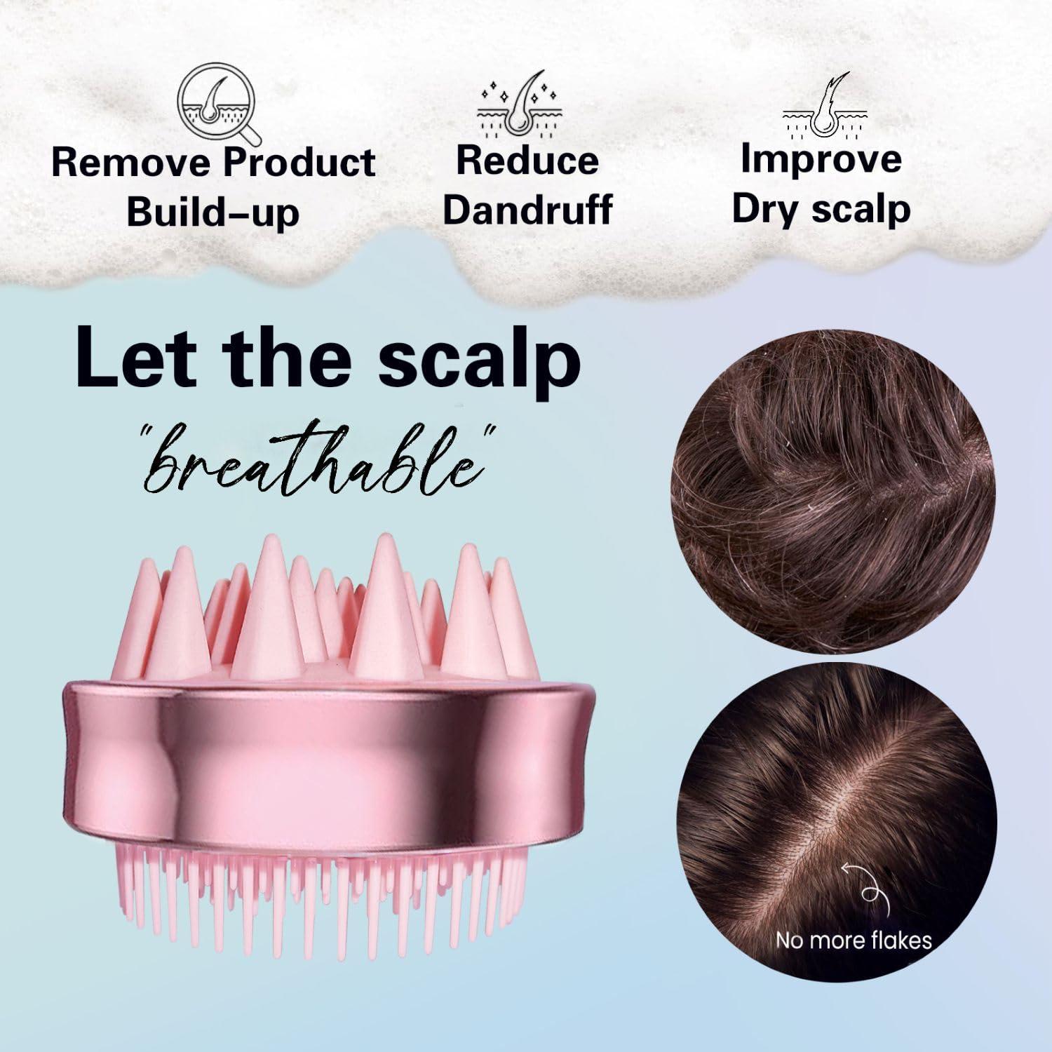 Masajeador de Cuero Cabelludo Favolosa 2 en 1 Rosa