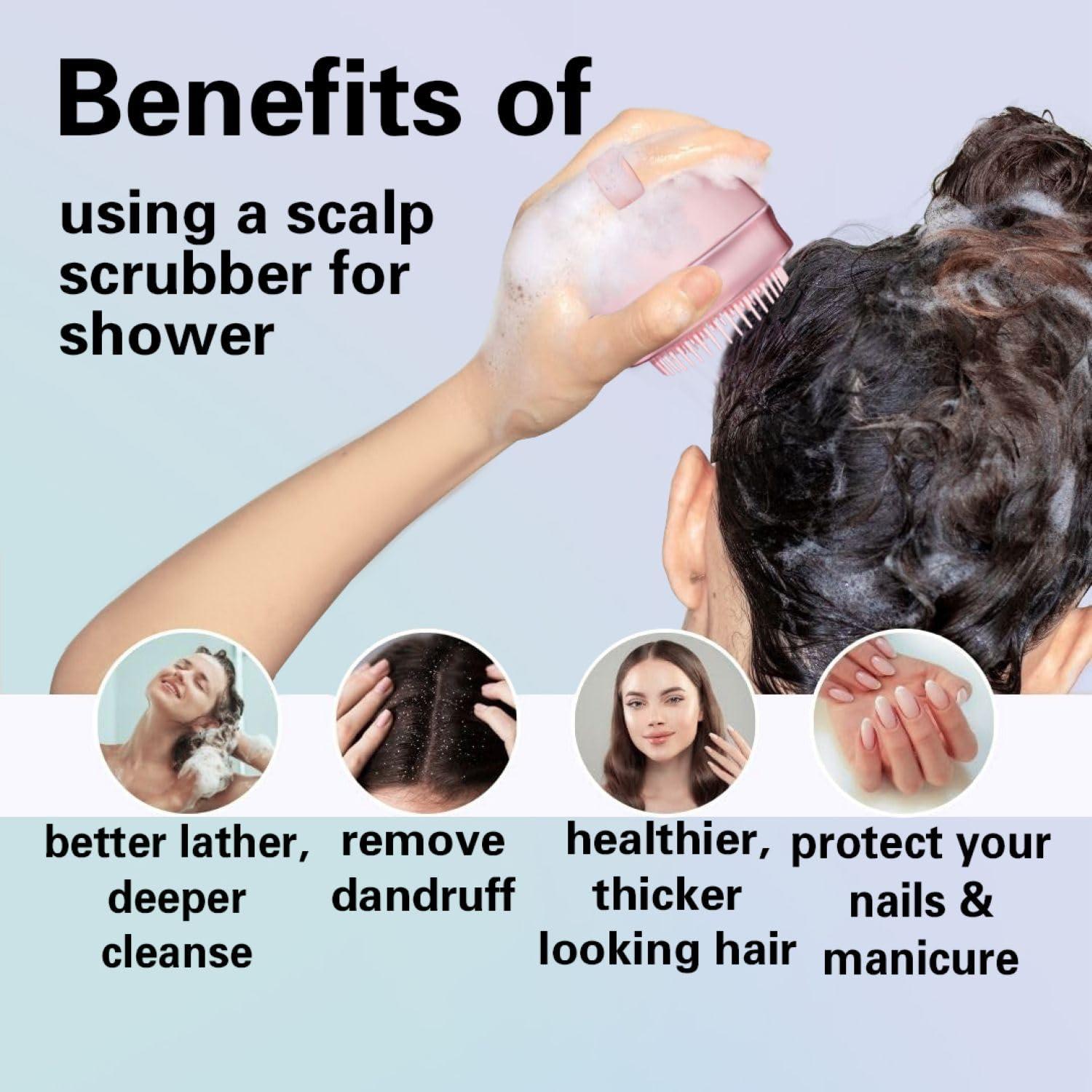 Masajeador de Cuero Cabelludo Favolosa 2 en 1 Rosa