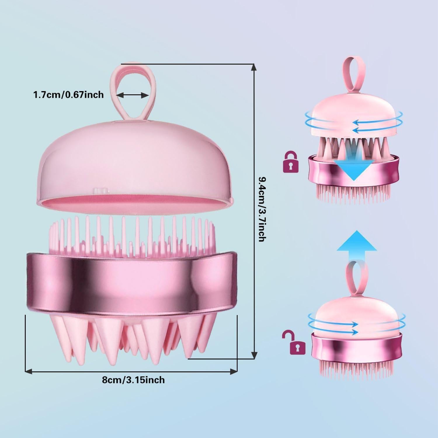 Masajeador de Cuero Cabelludo Favolosa 2 en 1 Rosa