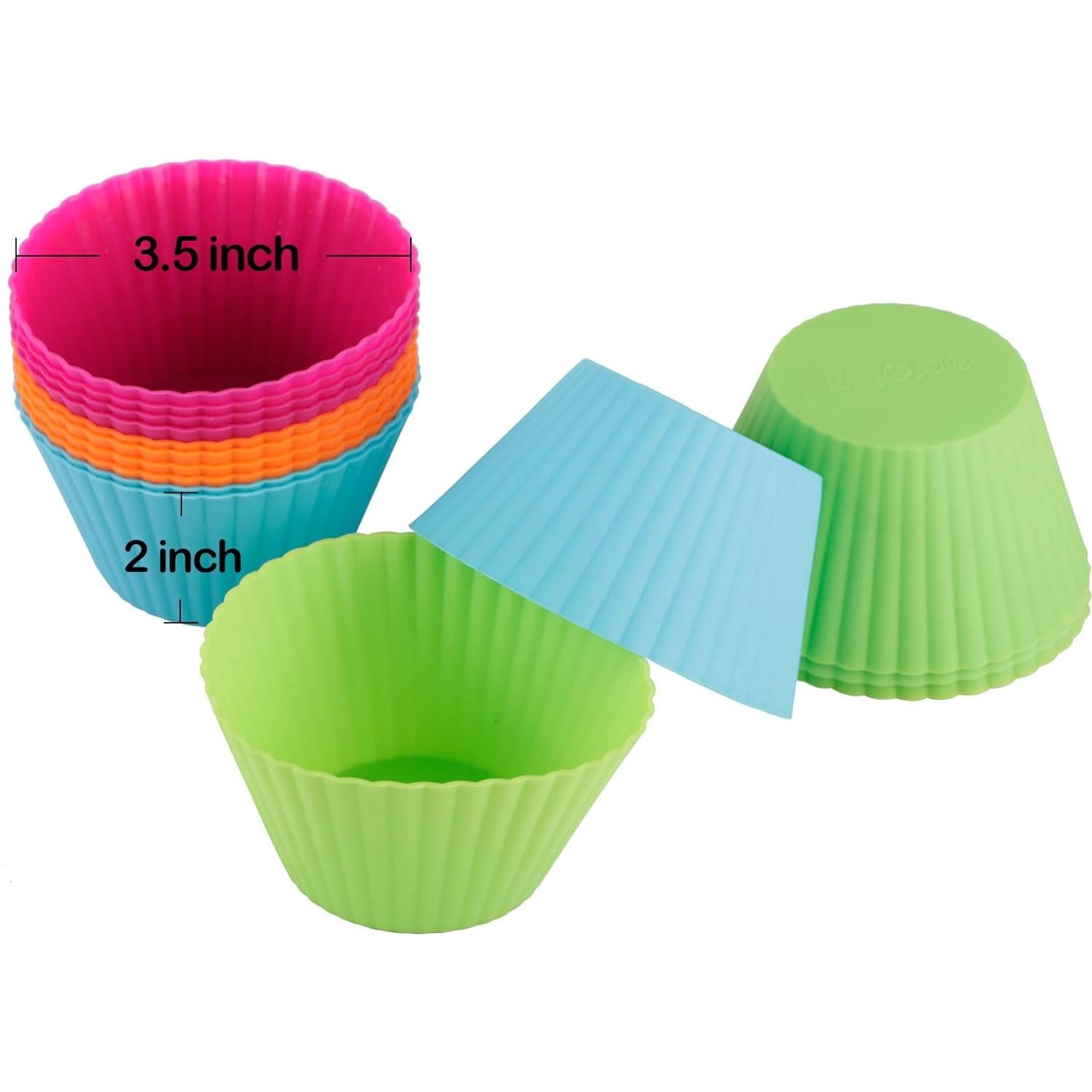 Tazas de Silicona Jumbo Webake para Muffin 12 Piezas 8.9 cm