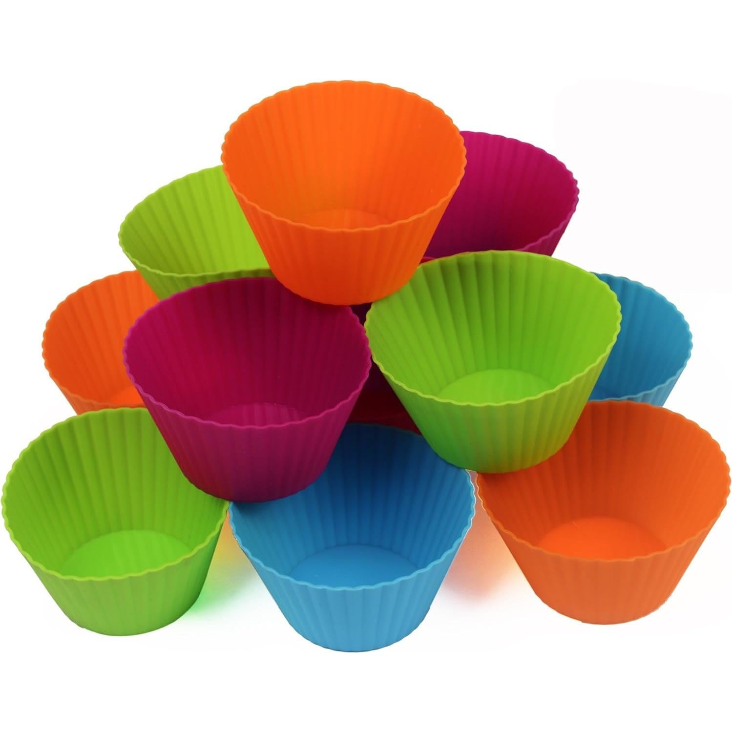 Tazas de Silicona Jumbo Webake para Muffin 12 Piezas 8.9 cm