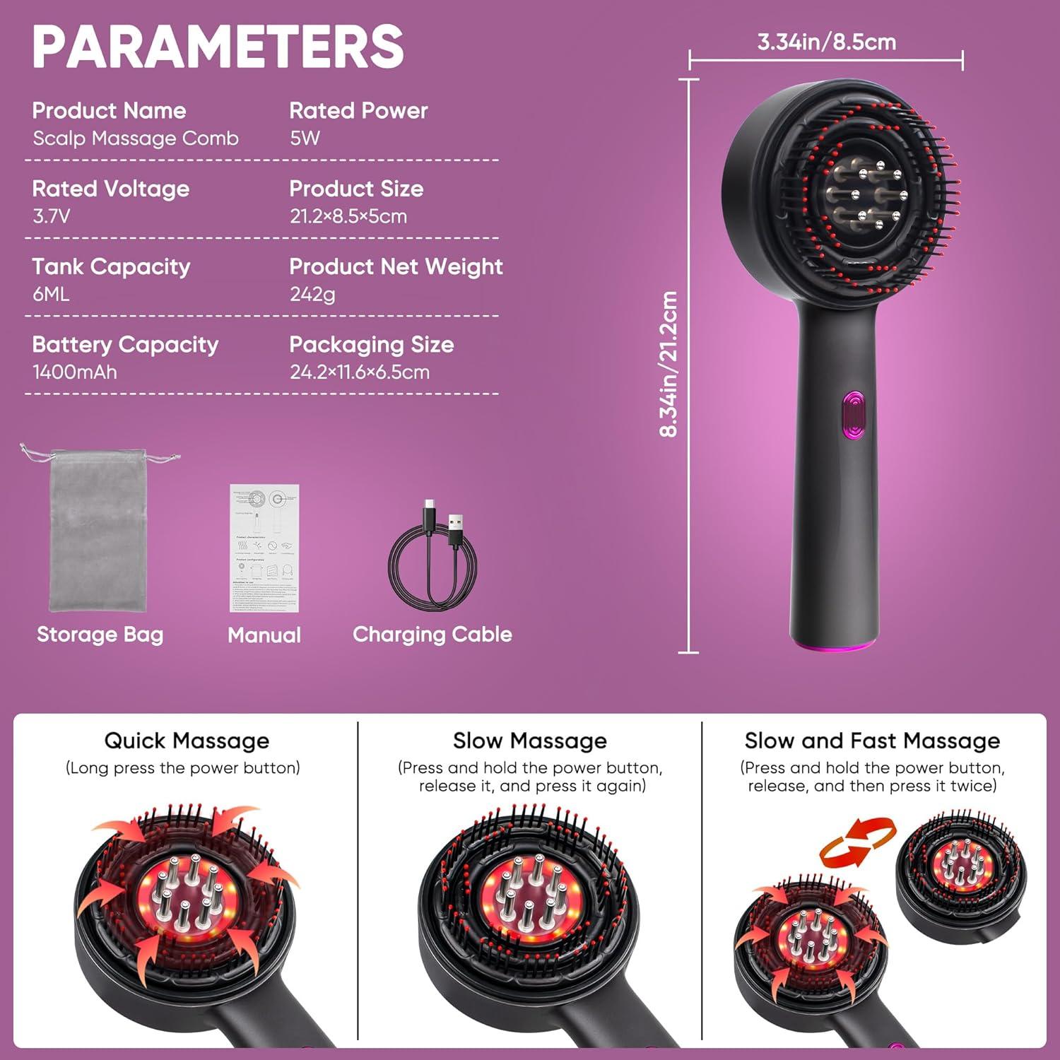 Aplicador de Aceite para Cabello MPADQ Masajeador IPX7