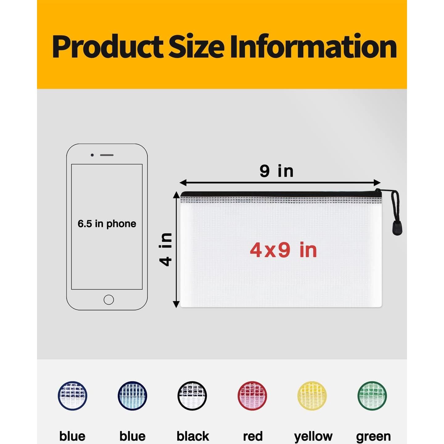 Bolsa de Malla SUNEE 10x23 cm Negra - 30 Paquetes Impermeables