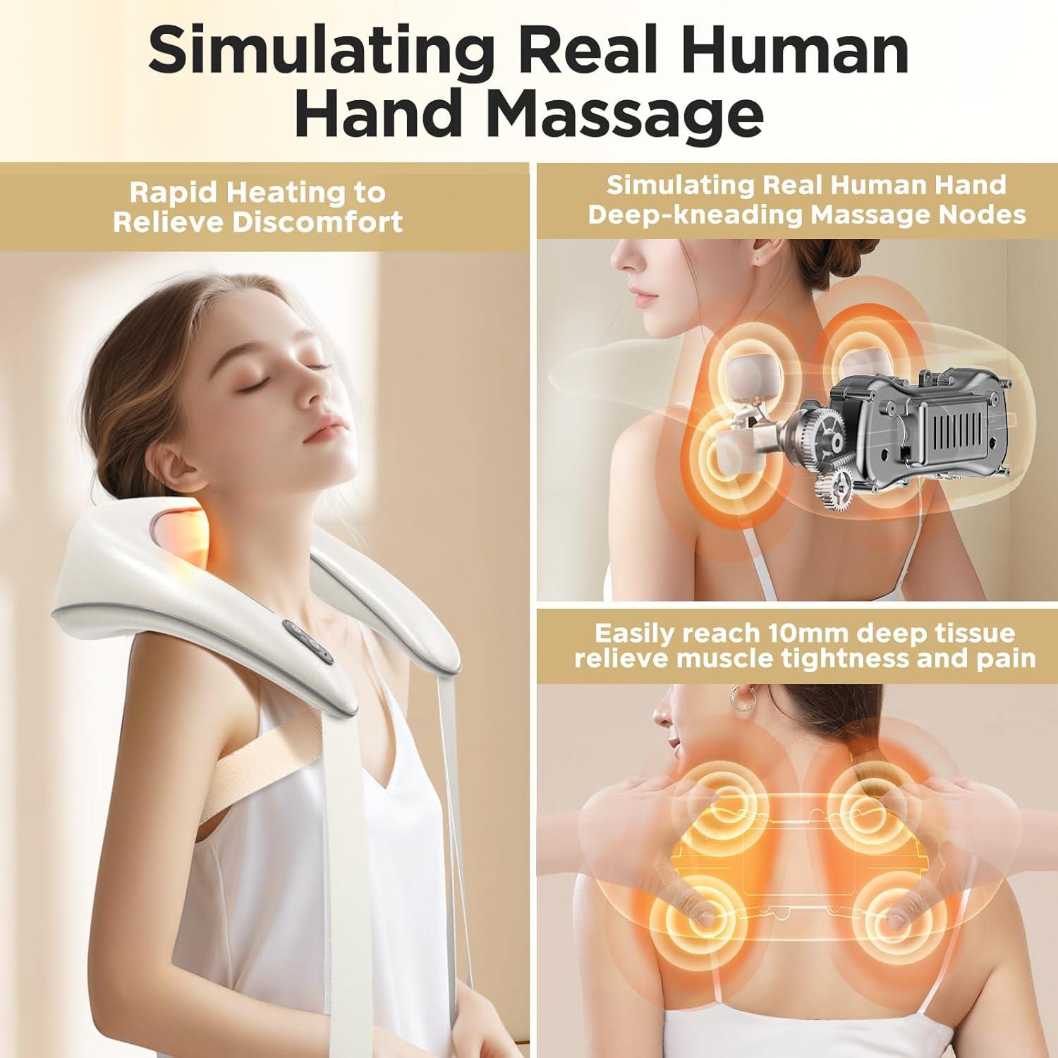 Masajeador de Cuello y Espalda BEAR 4D Inalámbrico con Calor