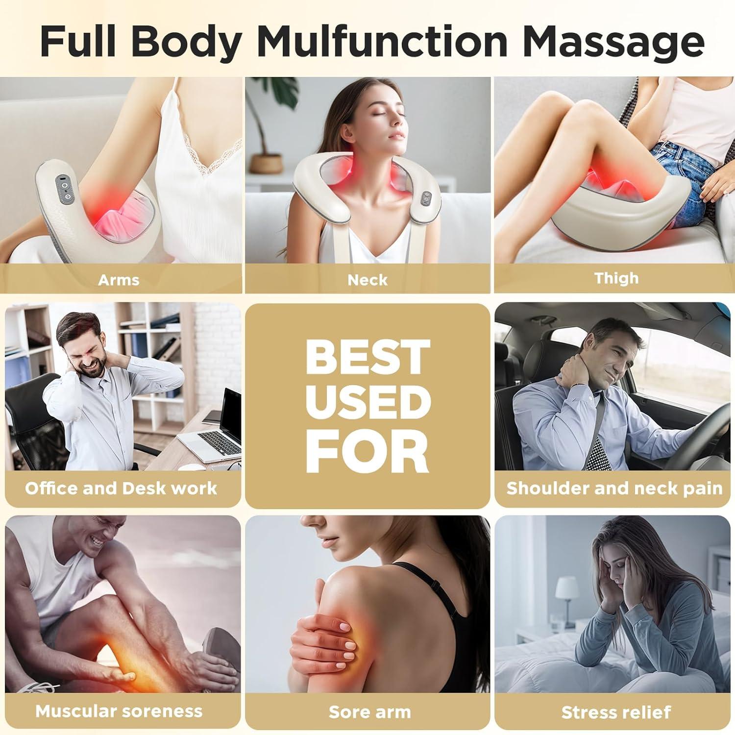 Masajeador de Cuello y Espalda BEAR 4D Inalámbrico con Calor