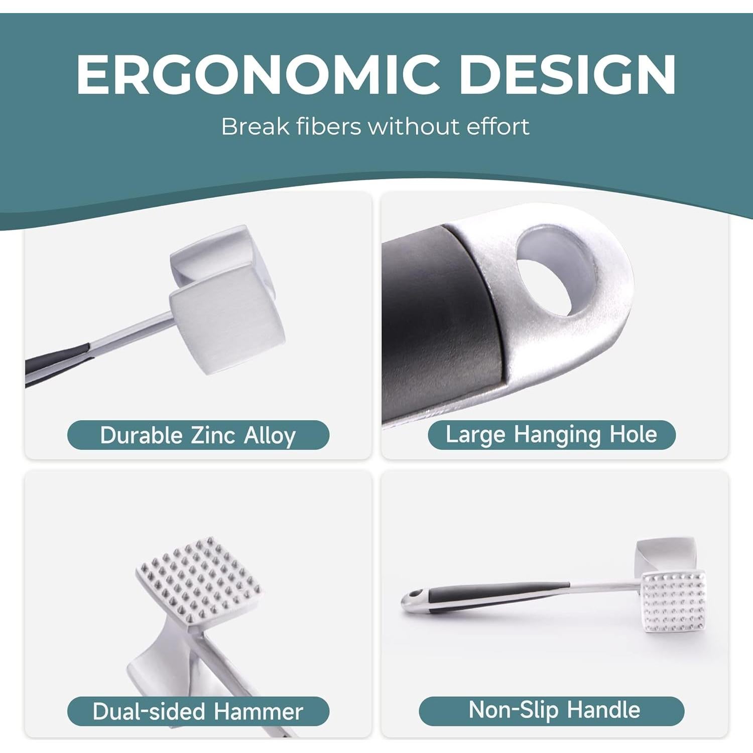 Mazo de Carne Kitexpert Doble Cara 23.9cm Ergonómico