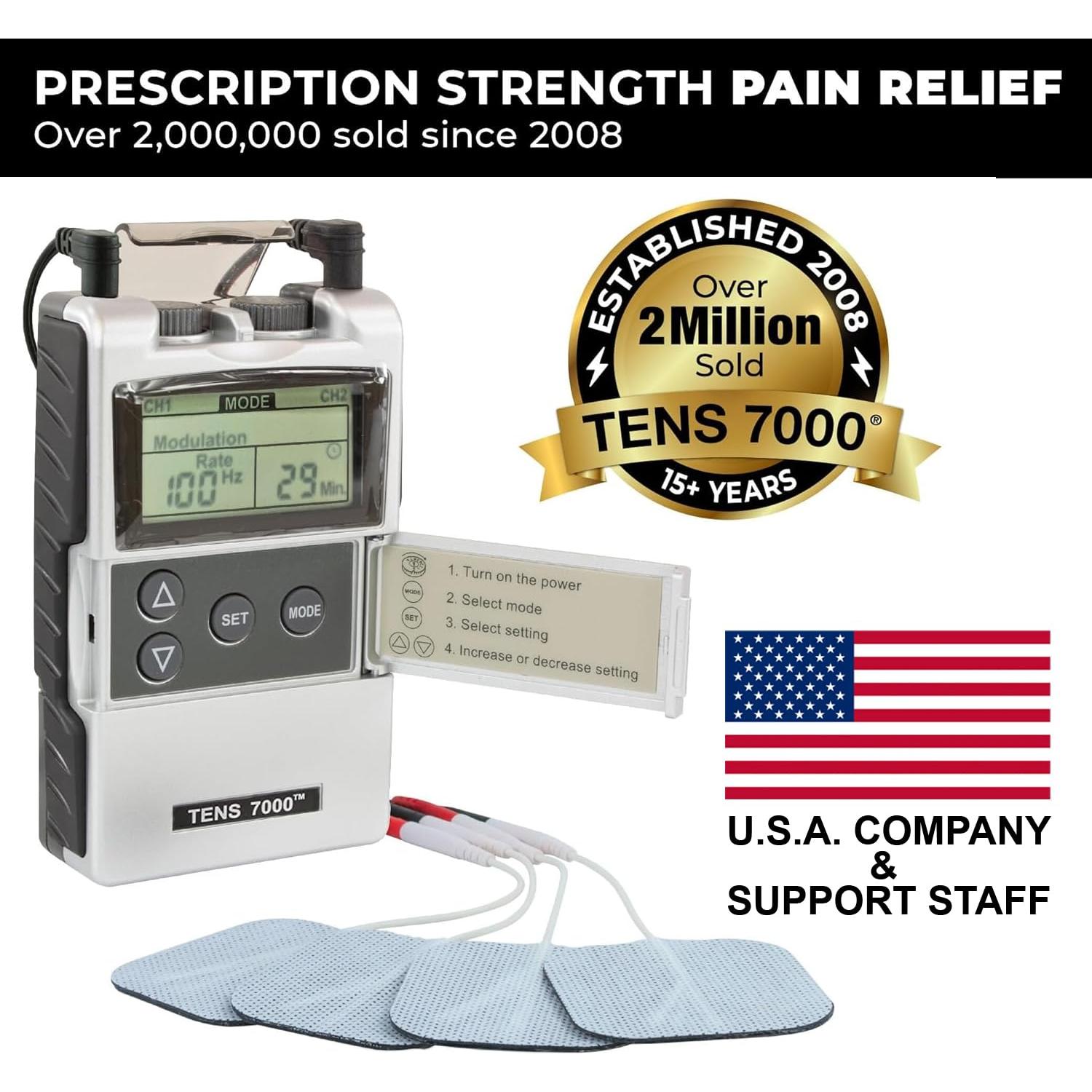 Estimulador Muscular TENS 7000 Roscoe - Alivio Dolor 22x5cm