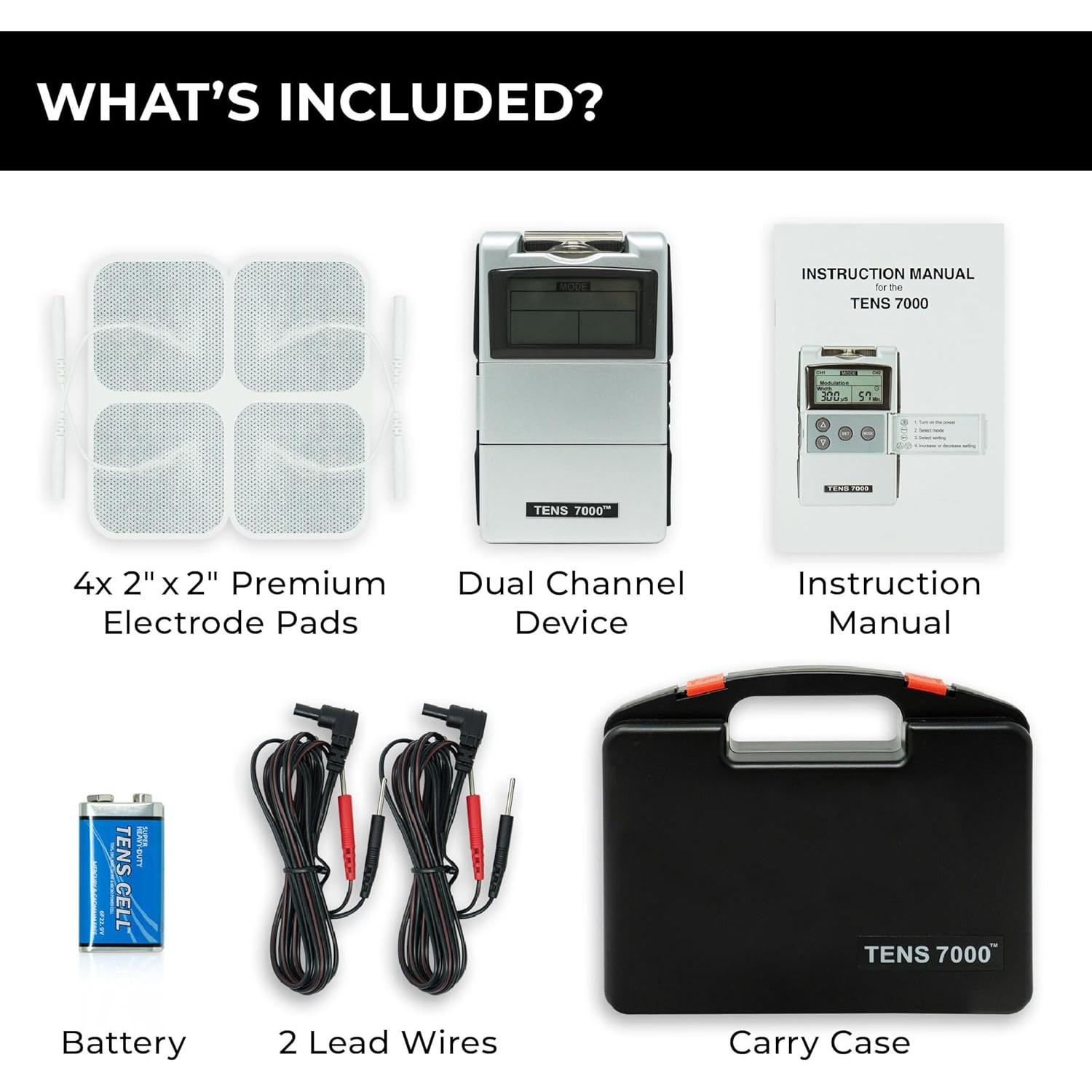 Estimulador Muscular TENS 7000 Roscoe - Alivio Dolor 22x5cm