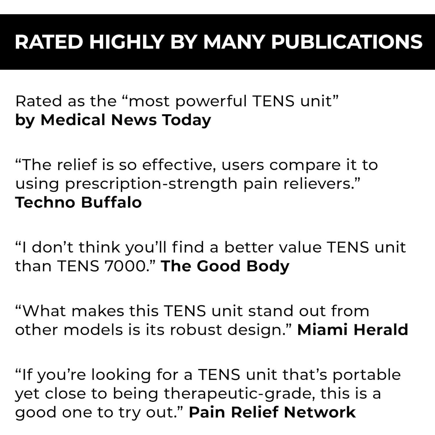 Estimulador Muscular TENS 7000 Roscoe - Alivio Dolor 22x5cm