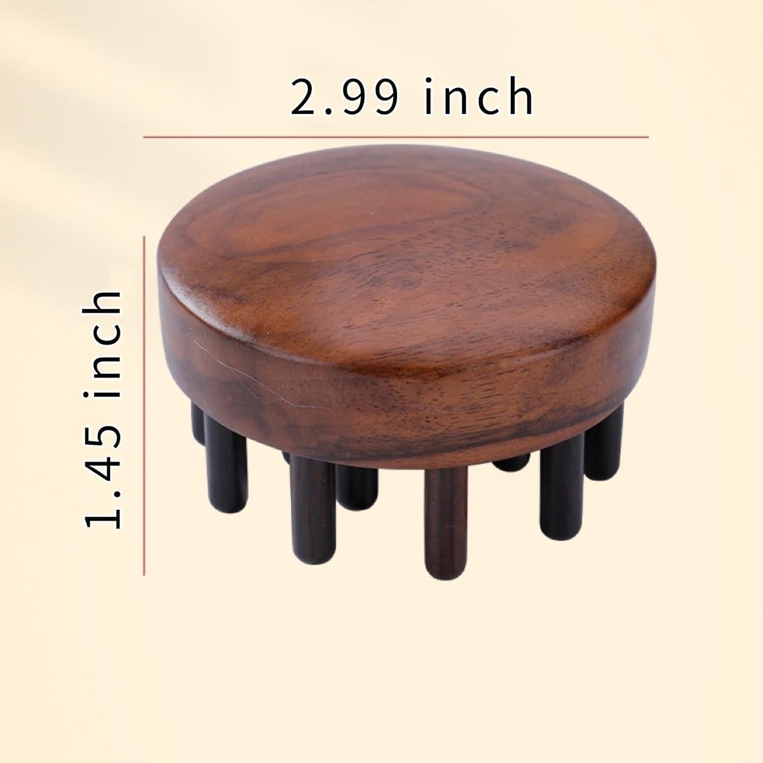 Peine de Madera Sanlusan Circular 18 Dientes para Masaje