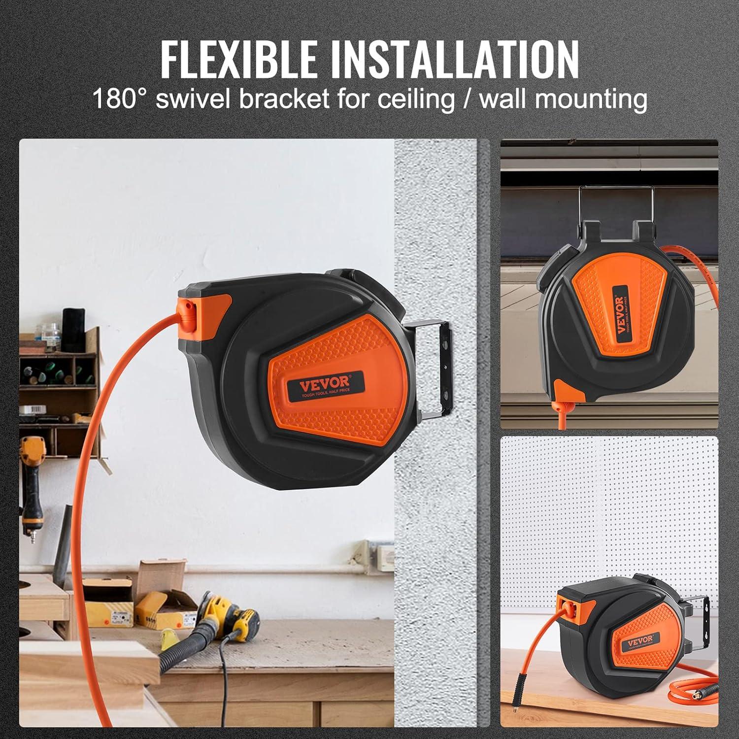 Carrete de Manguera de Aire Retráctil VEVOR 3/8" x 15m 300PSI