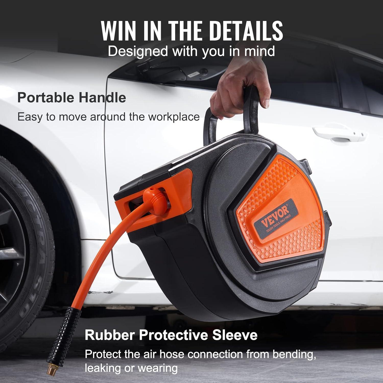 Carrete de Manguera de Aire Retráctil VEVOR 3/8" x 15m 300PSI