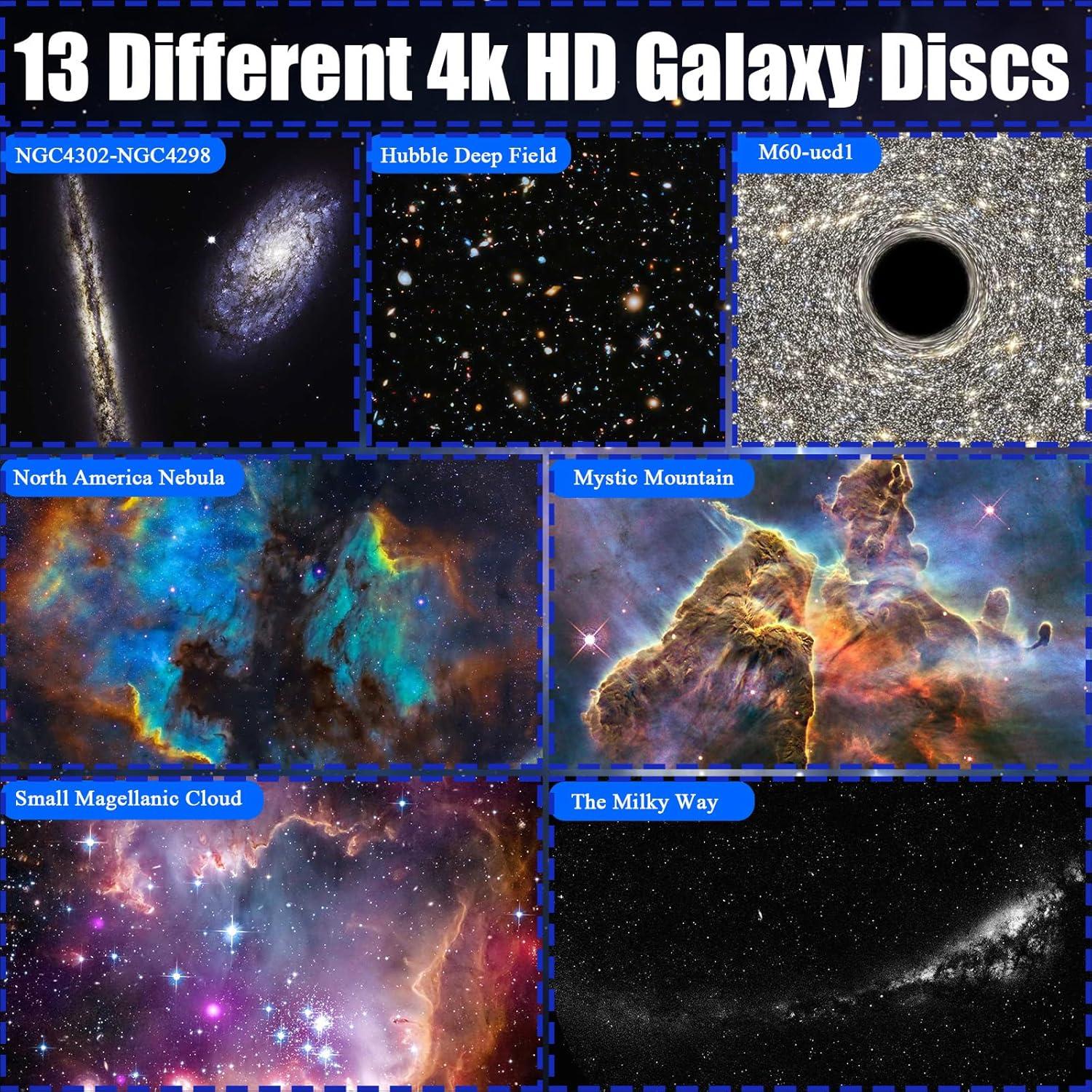 Proyector Planetario Hbaushun con 13 Discos de Galaxia HD