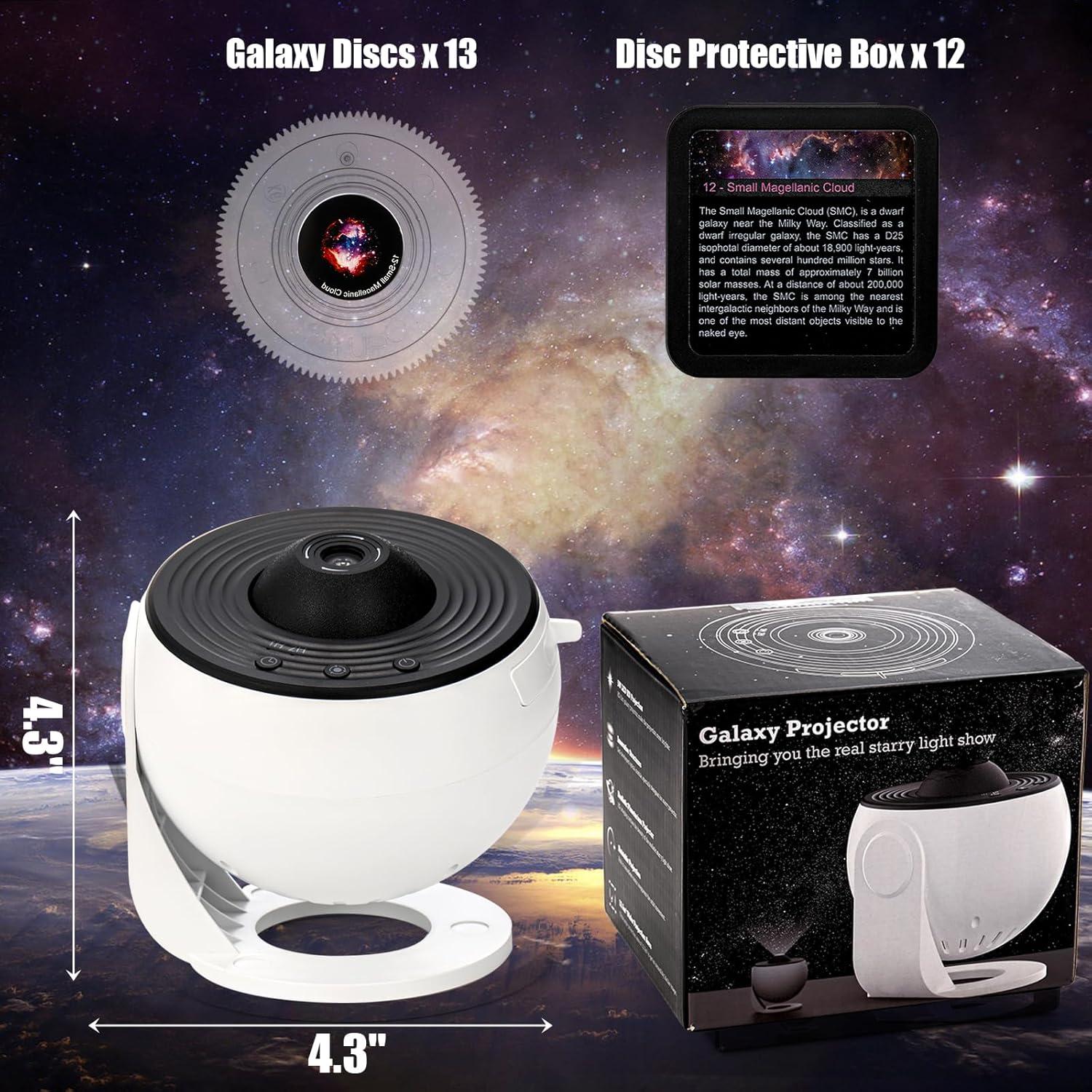 Proyector Planetario Hbaushun con 13 Discos de Galaxia HD