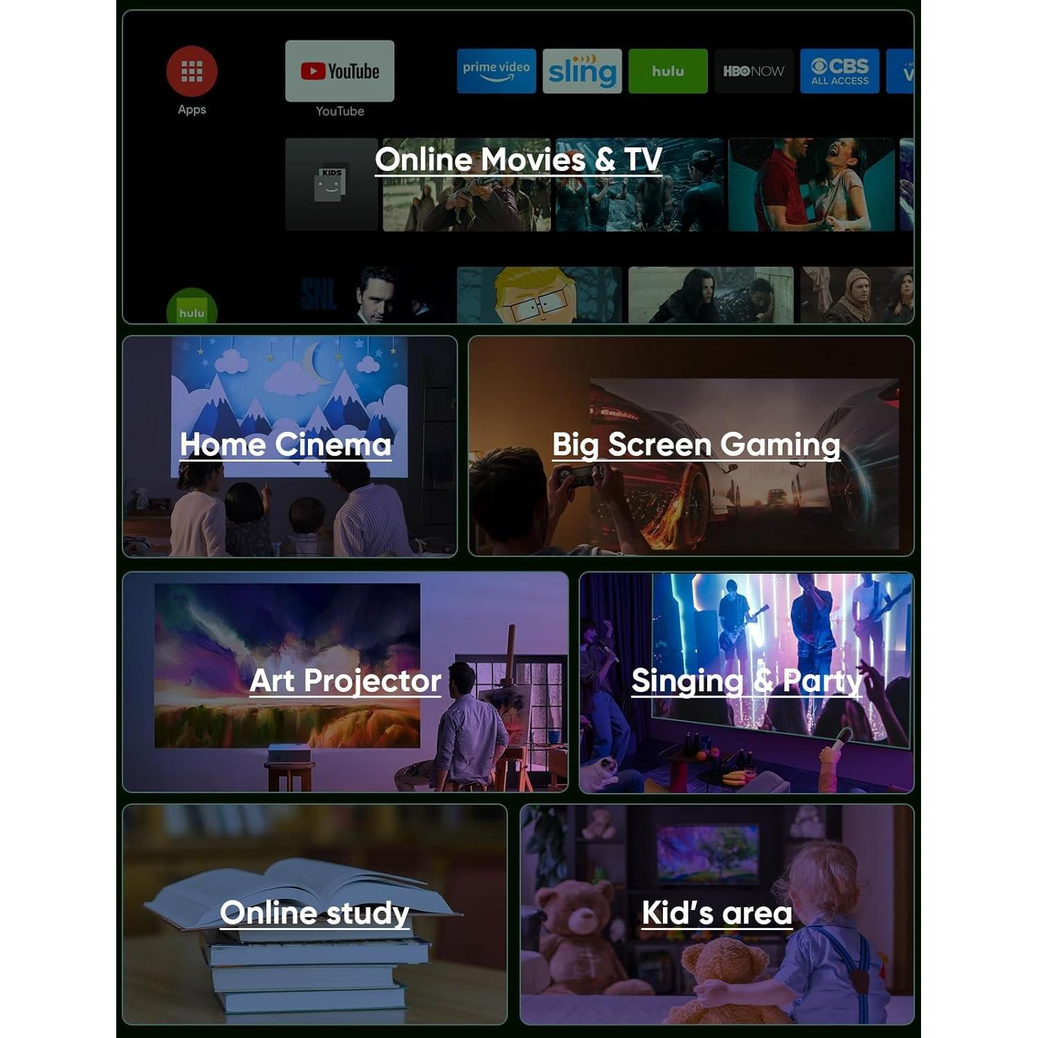 Proyector Mini TMY V68 1080P WiFi 5G Bluetooth 5.1