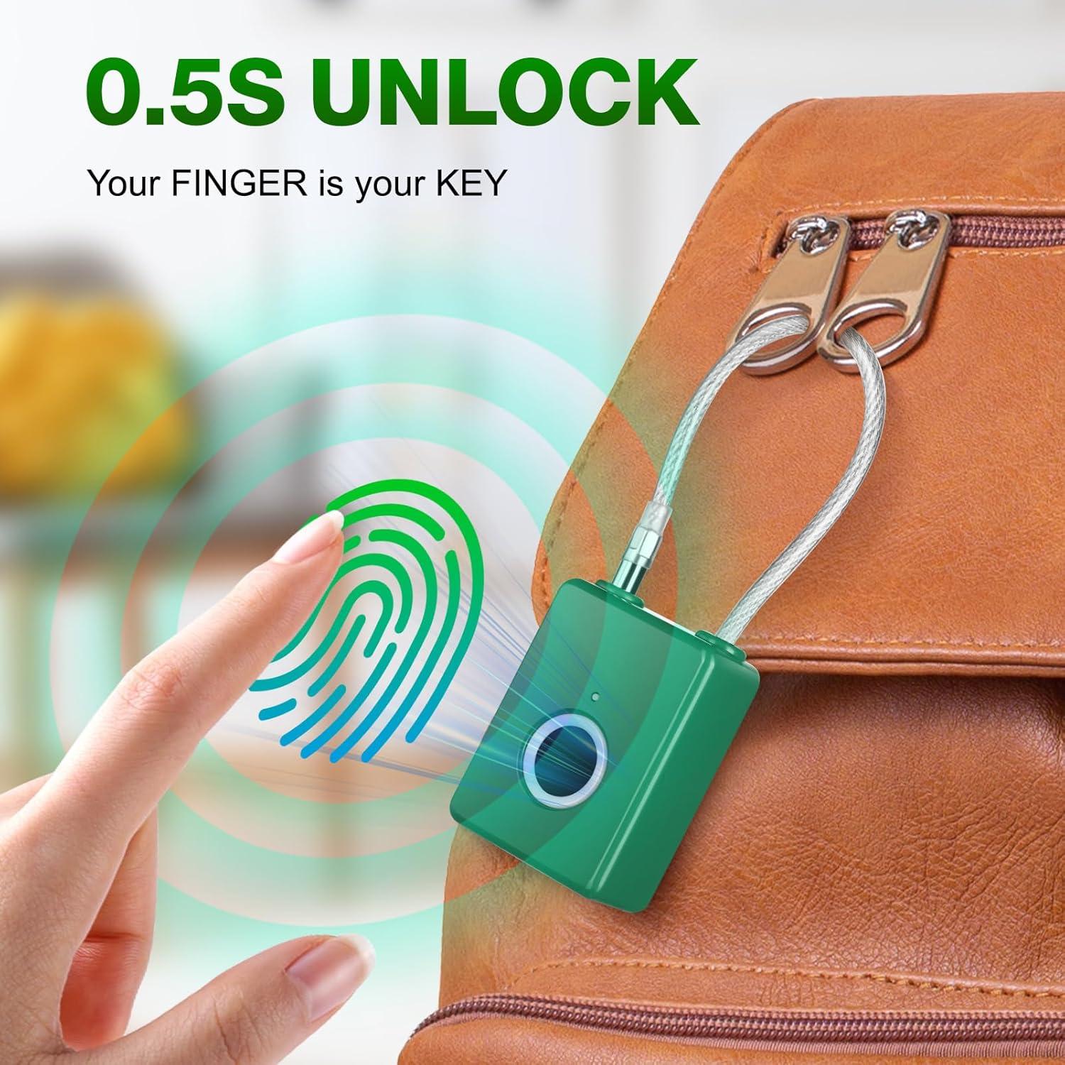 Candado Biométrico Wisetail de Huella Dactilar Verde