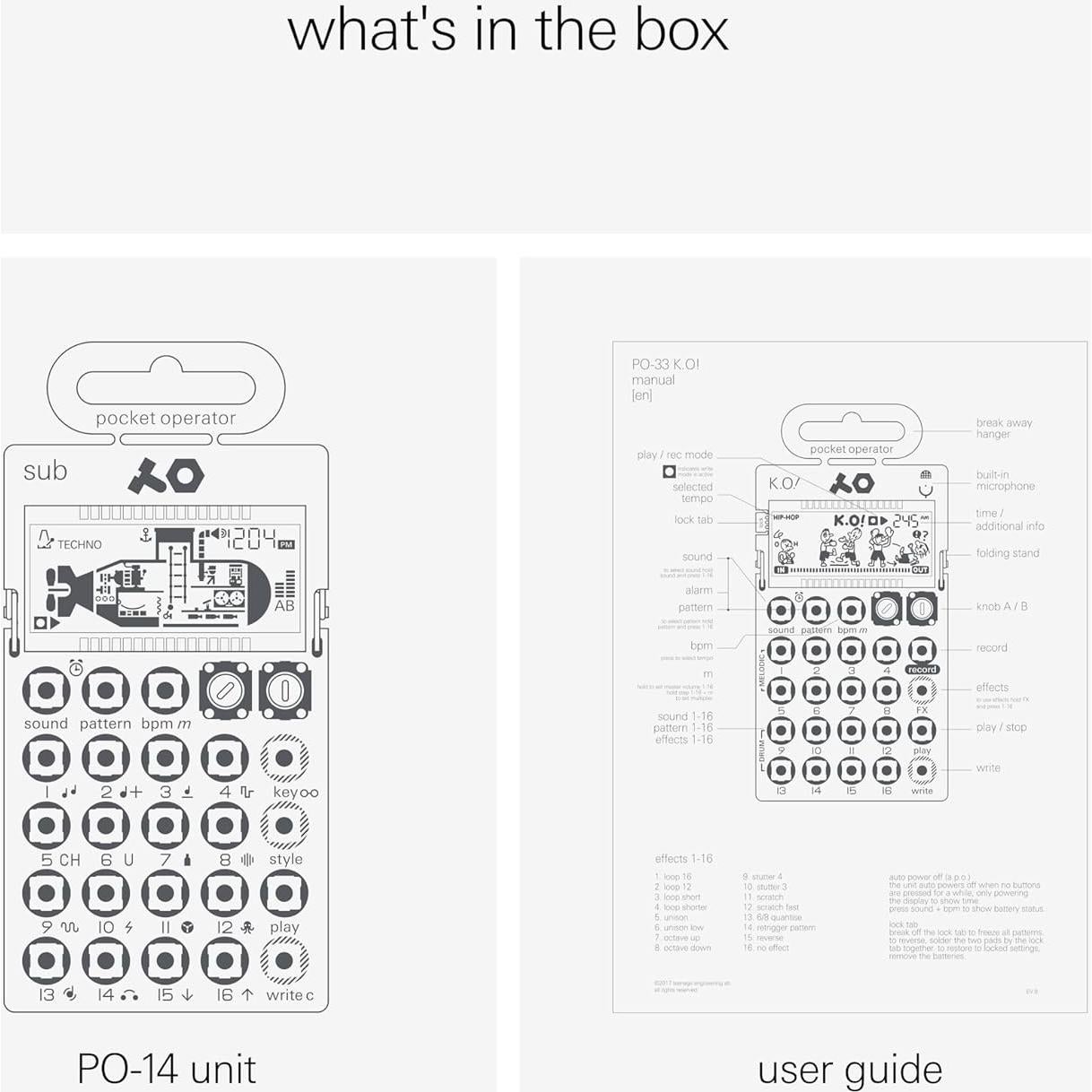 Sintetizador Teenage Engineering PO-14 Sub Bass Multicolor