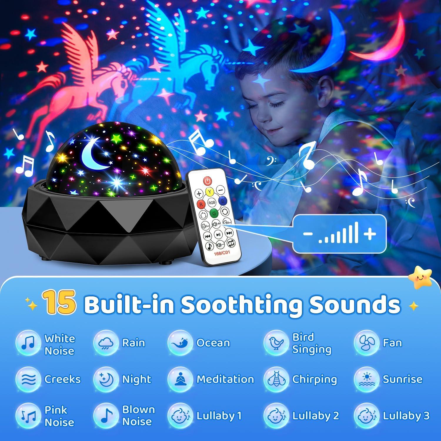 Proyector de Luz Nocturna PIKOY para Niños 15 Colores 3 Películas