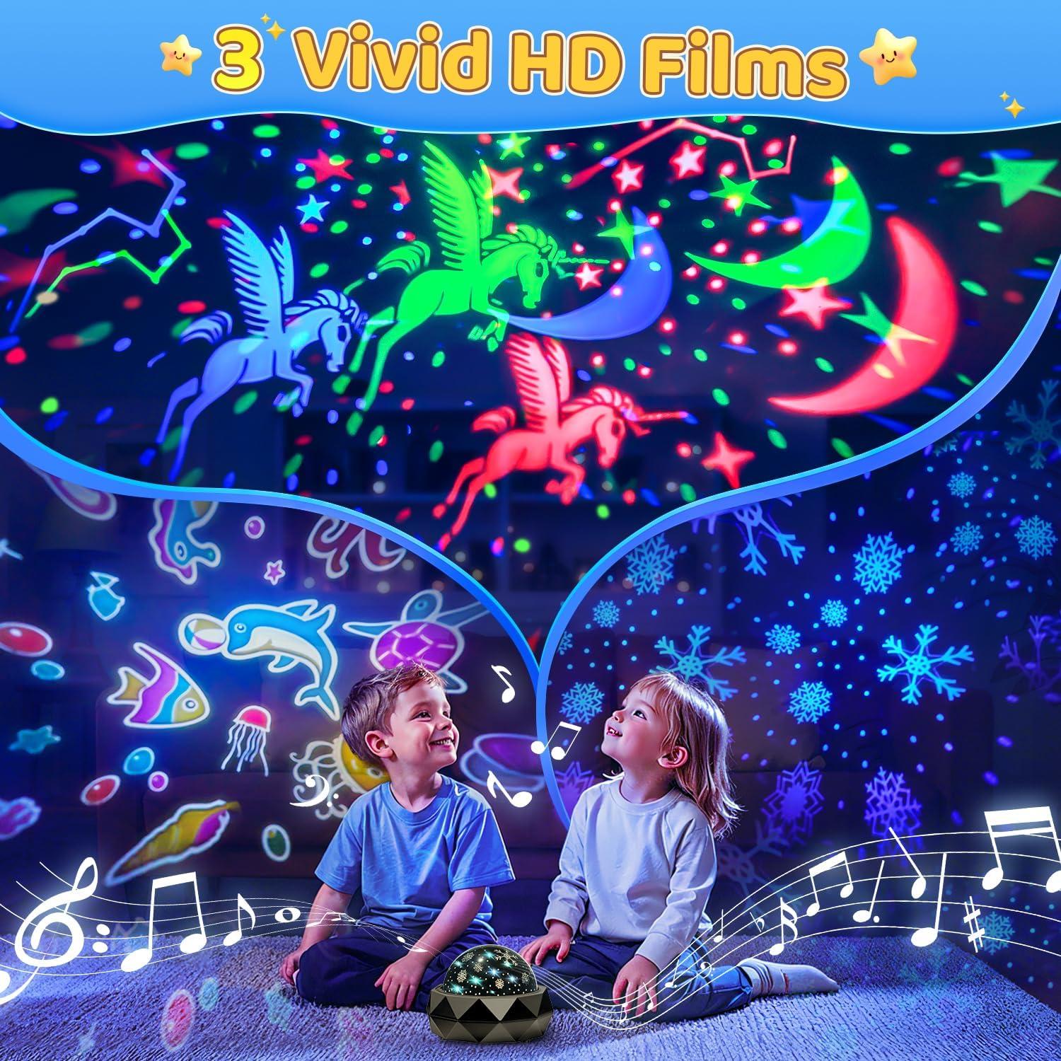 Proyector de Luz Nocturna PIKOY para Niños 15 Colores 3 Películas